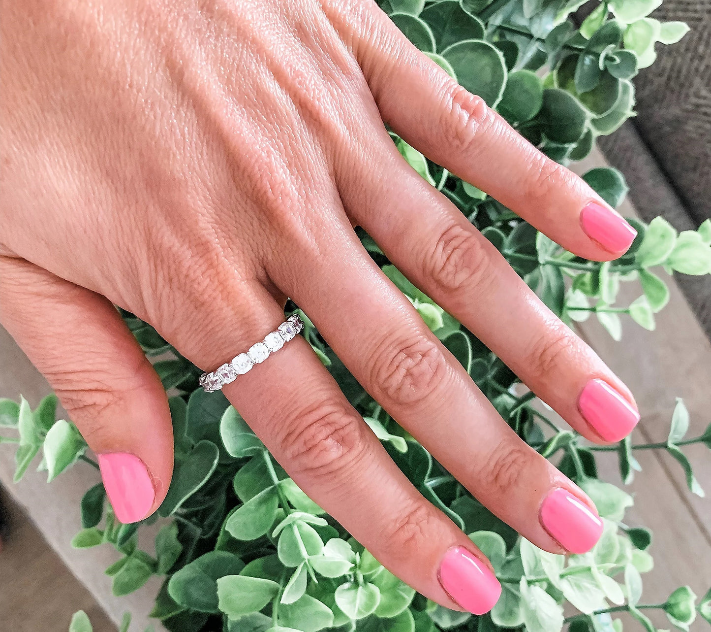 Asscher Cut 4.90 cttw Eternity Ring