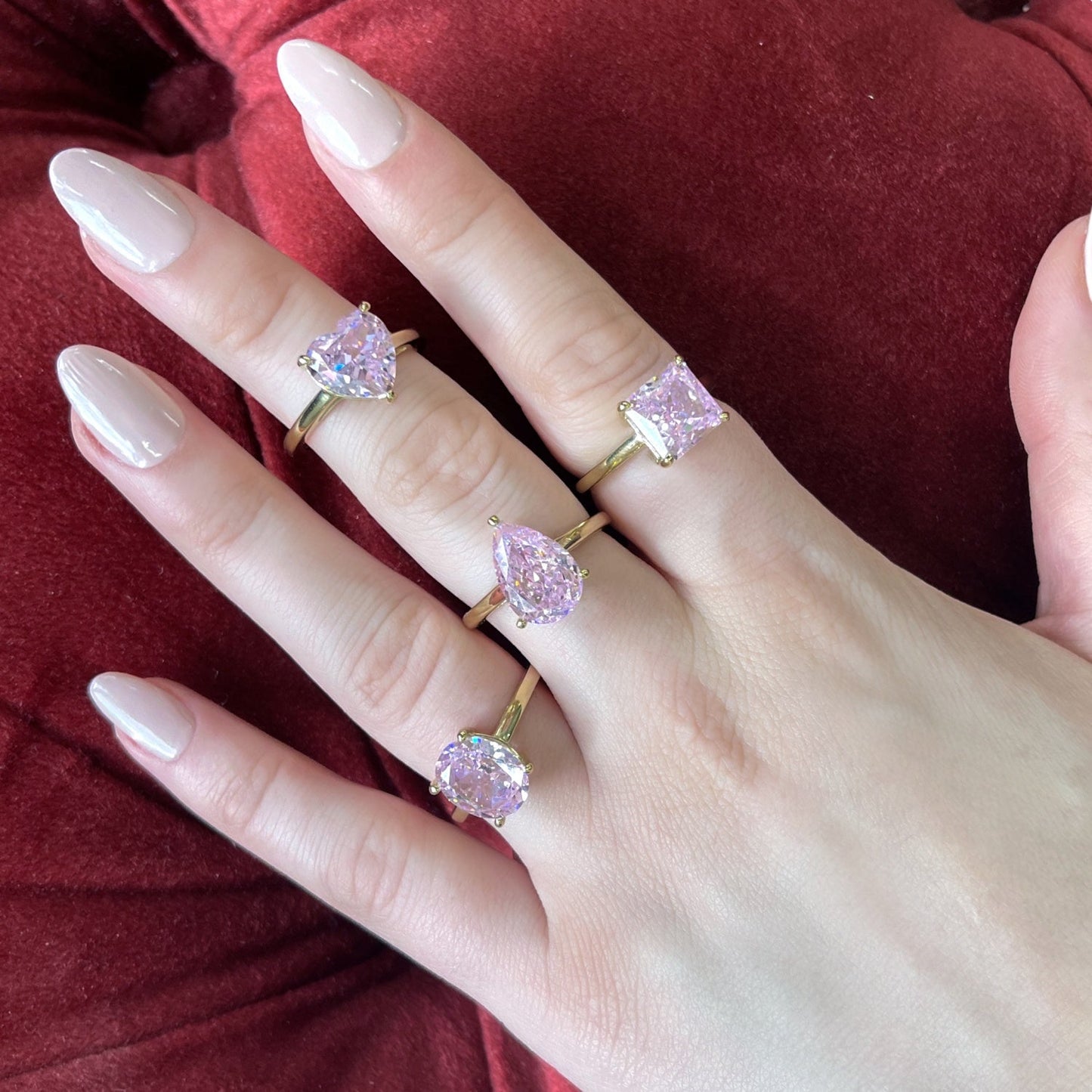 4ct Solitaire Princess Cut Cocktail Ring JER23738