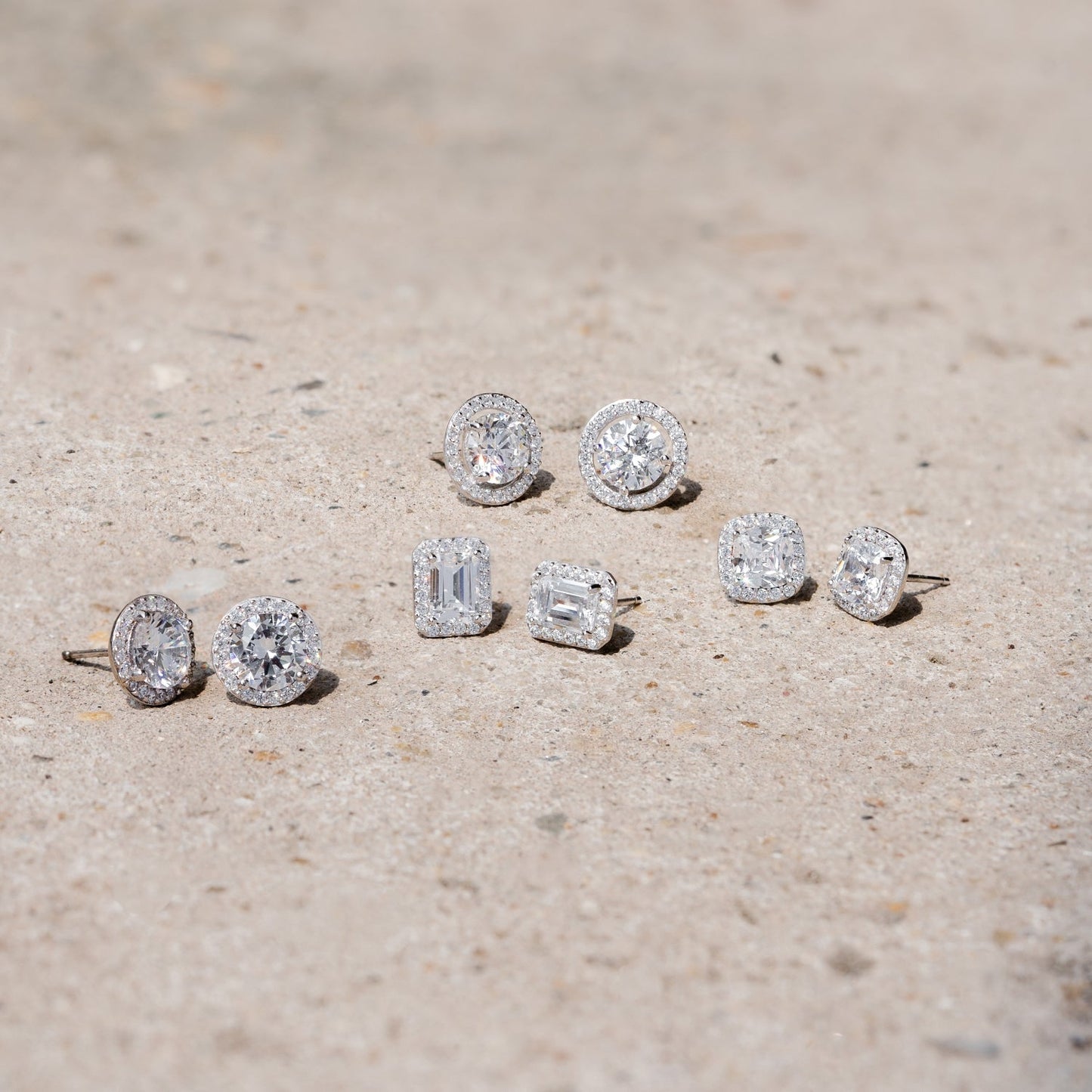 Cushion Halo Stud Earrings JEE09824