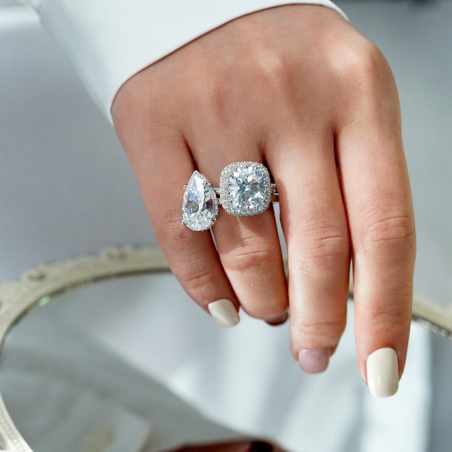Cubic Zirconia Pear Cut Engagement Ring JER23961