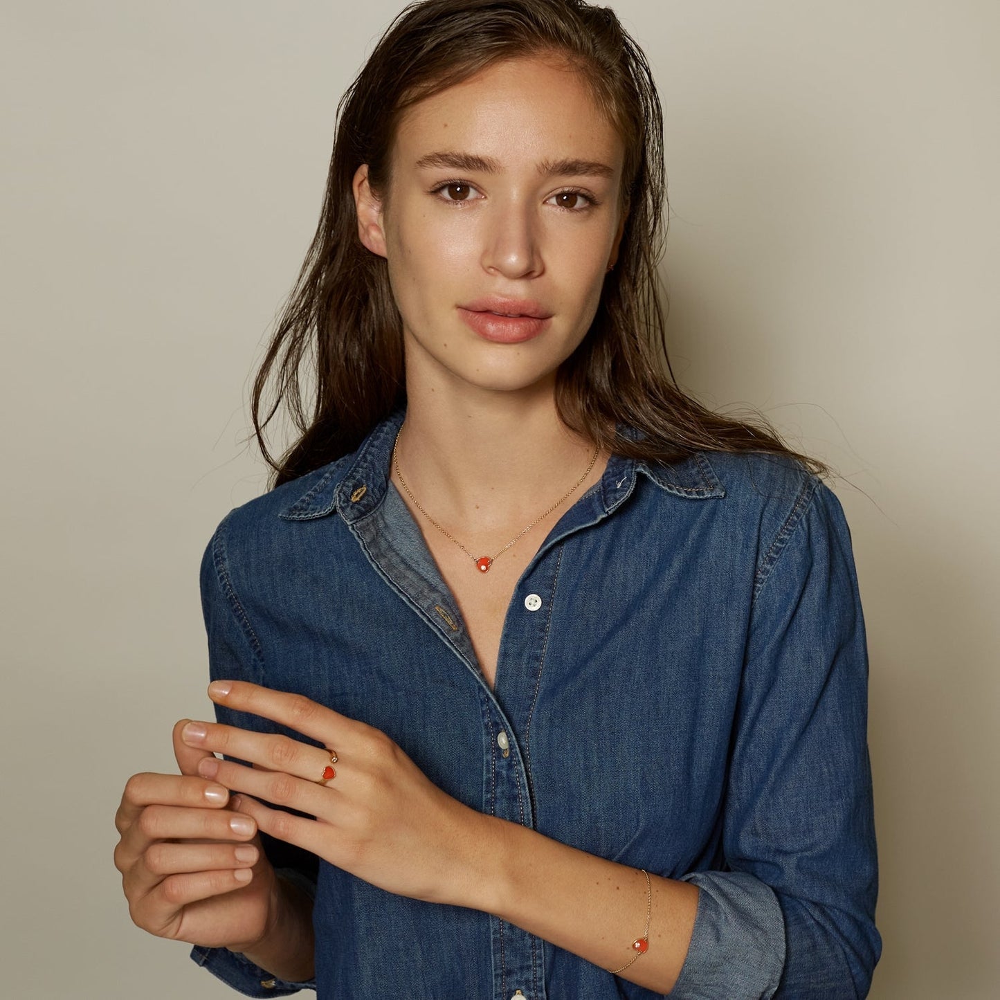 Enamel Heart Pendant Necklace