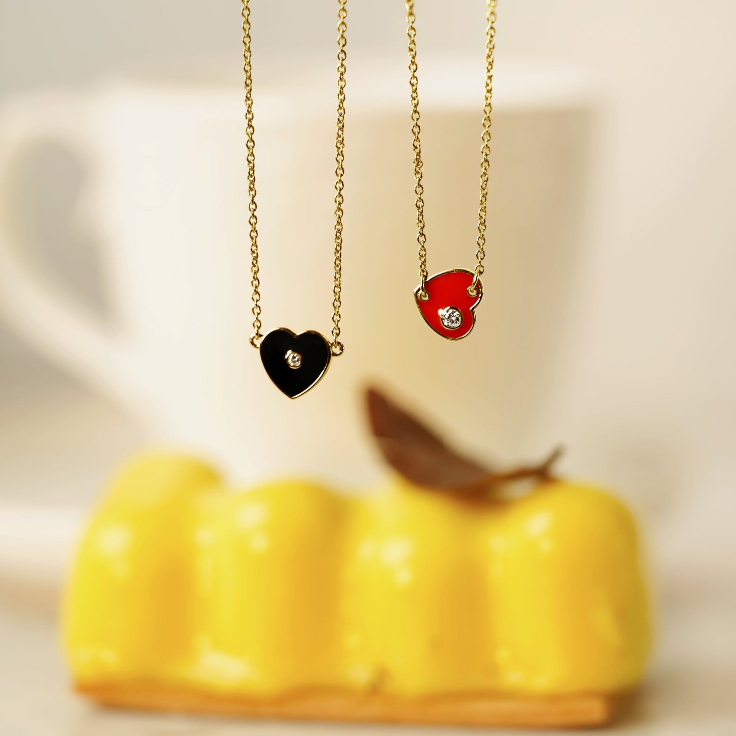 Enamel Heart Pendant Necklace