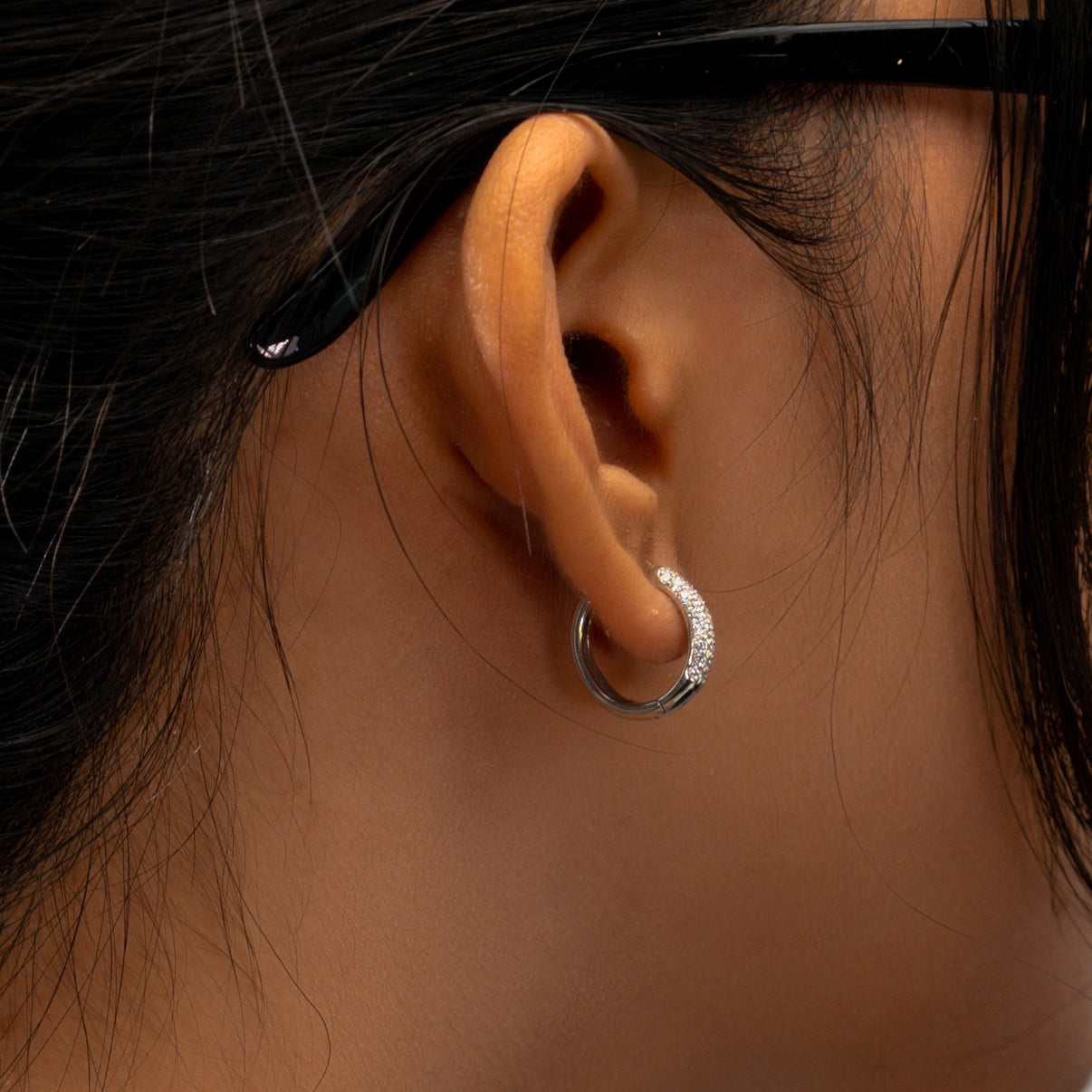 Pavé Bold Huggie Hoop Earrings