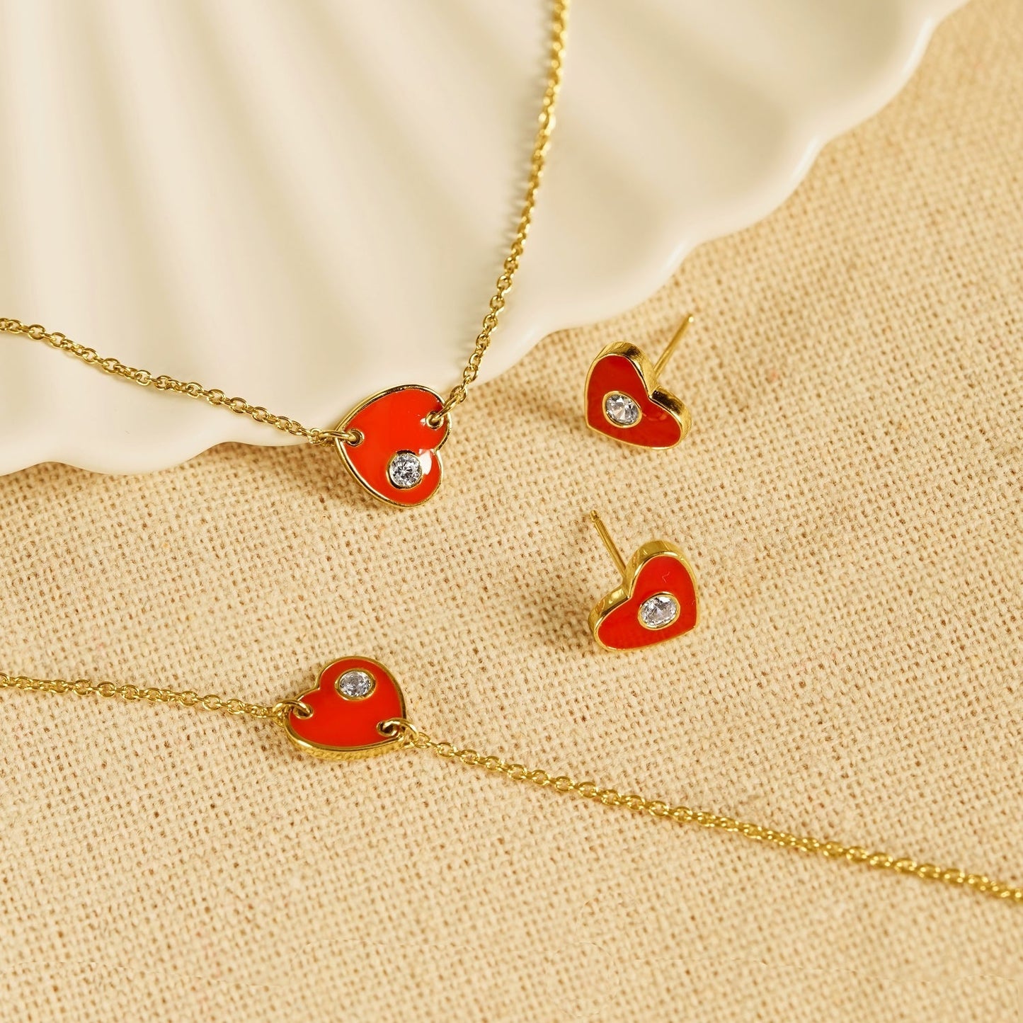 Enamel Heart Pendant Necklace