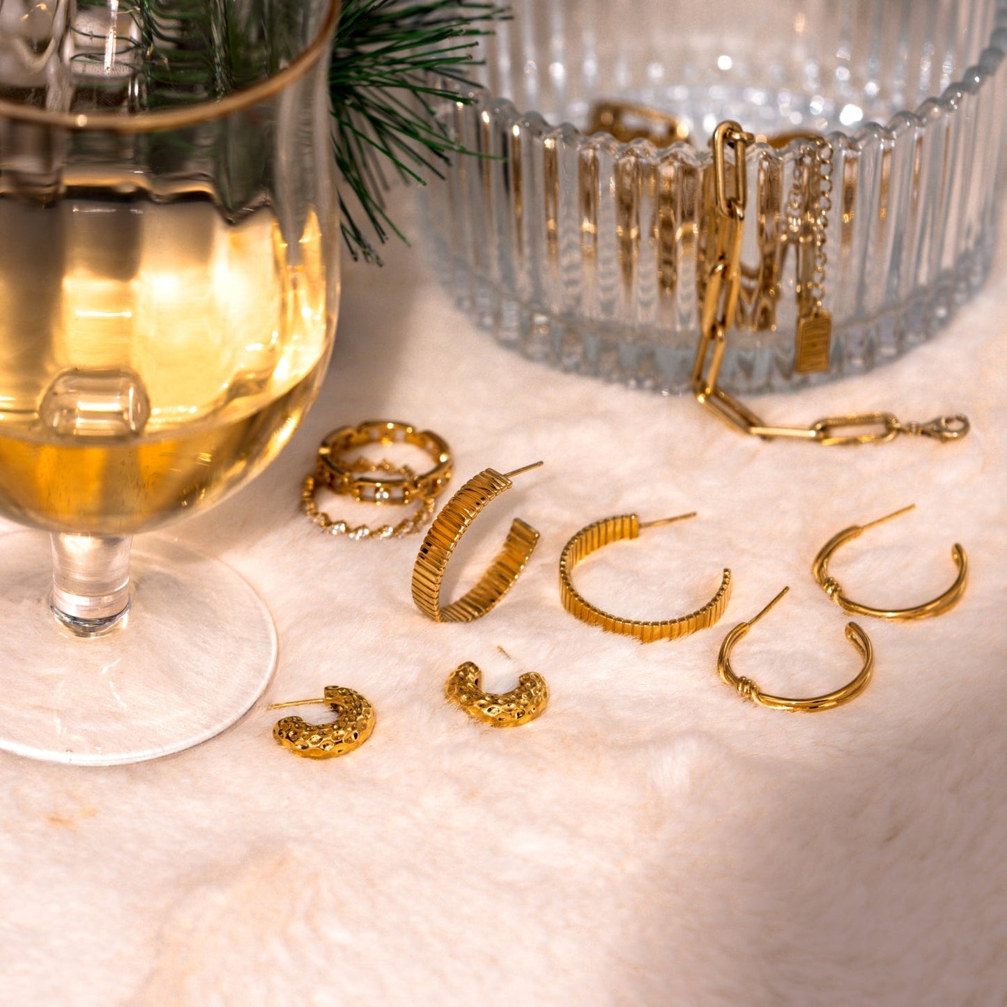 Hammered Chunky Bold Hoops