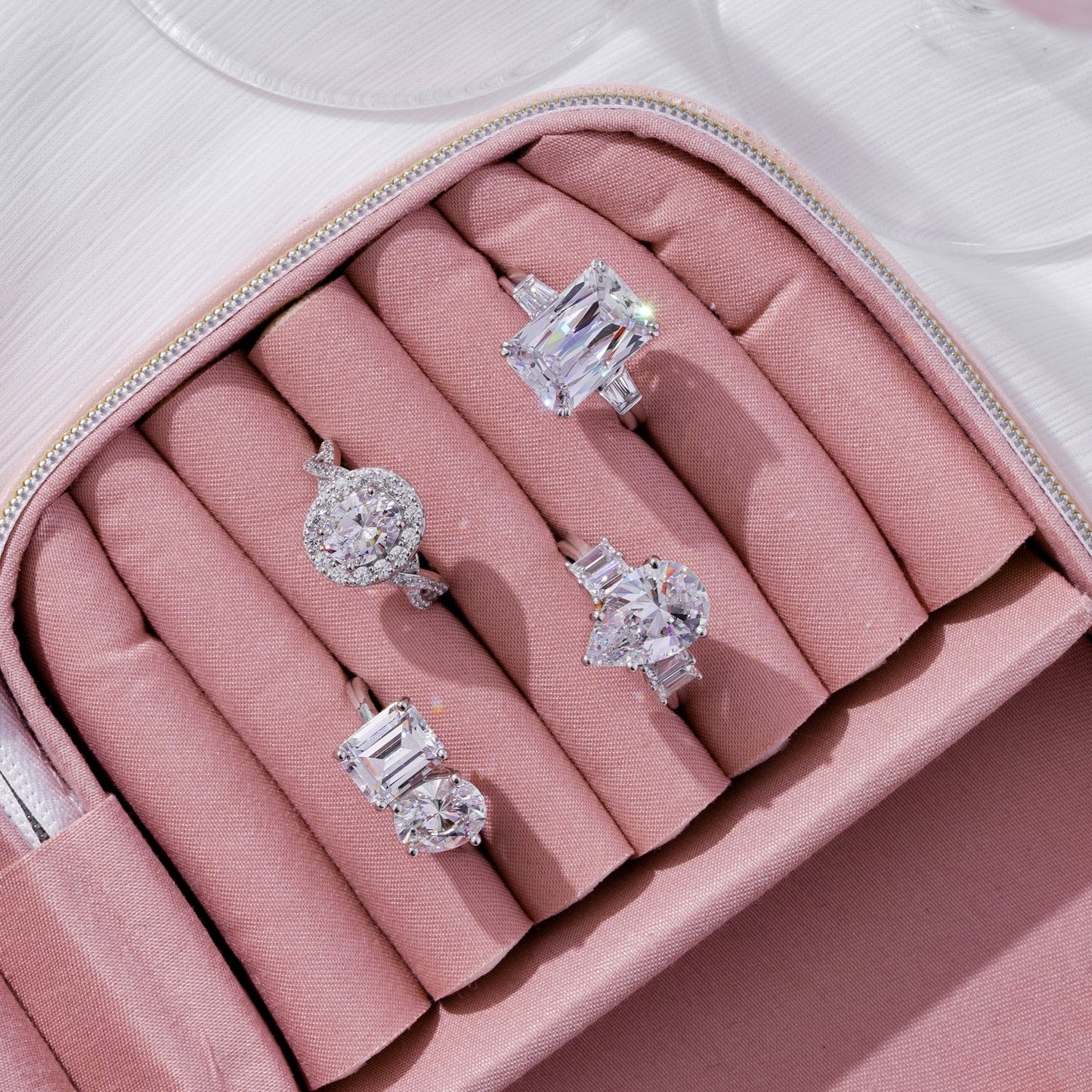 Oval Crossover Shank Halo Ring JER25937