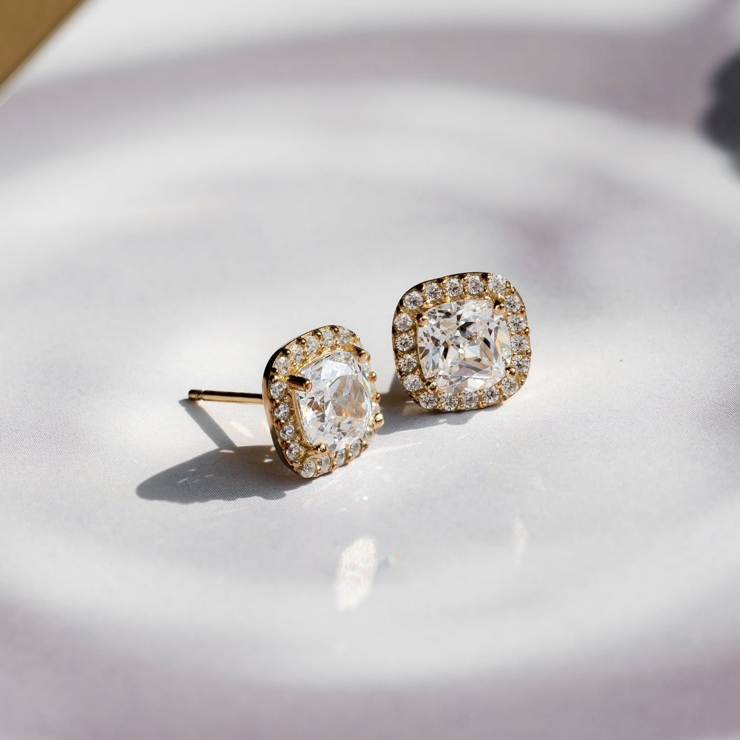 Cushion Halo Stud Earrings JEE09824