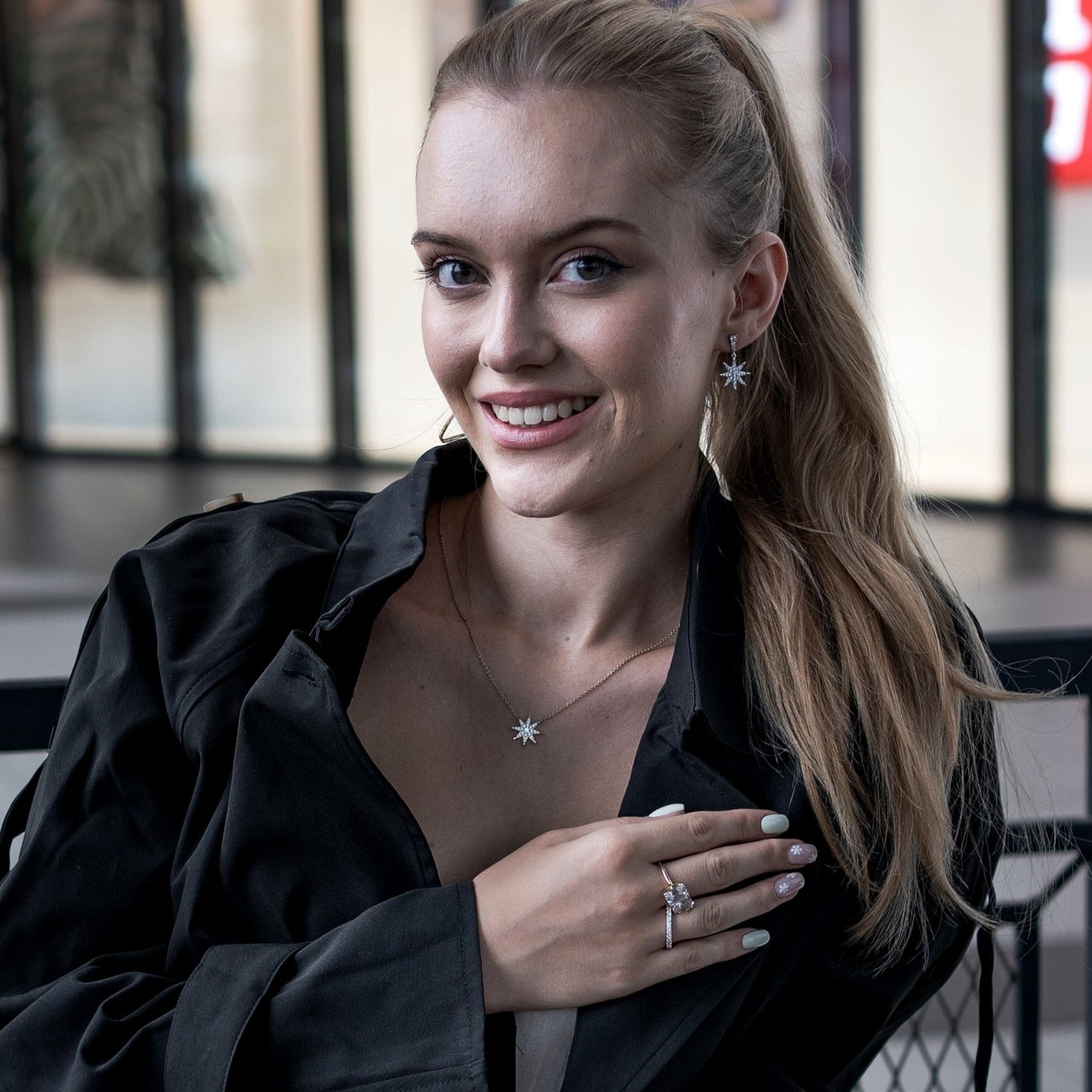 Dangle Sunburst & Star Earrings