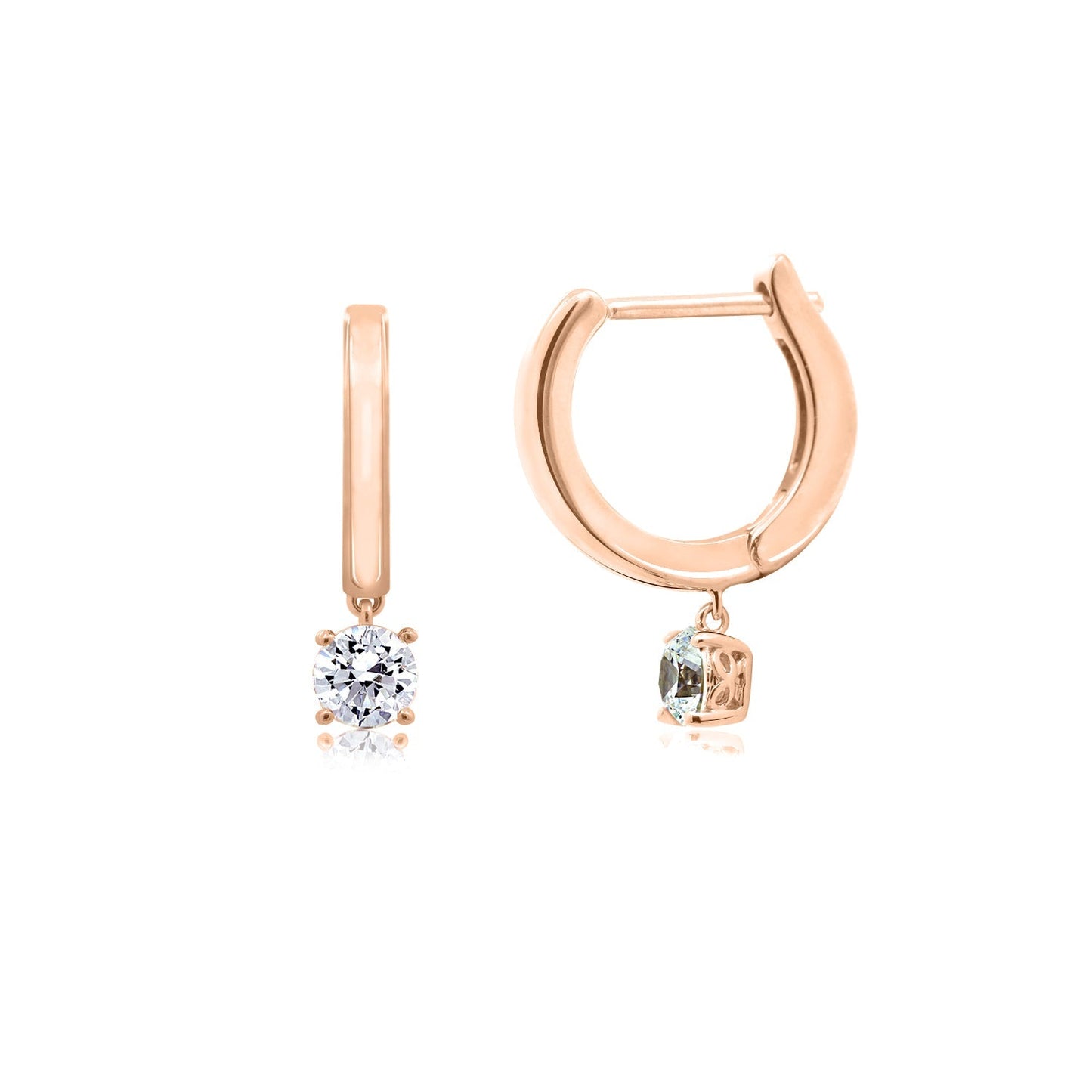 Solitaire Basket Dangle Hoop Earrings JEE22498