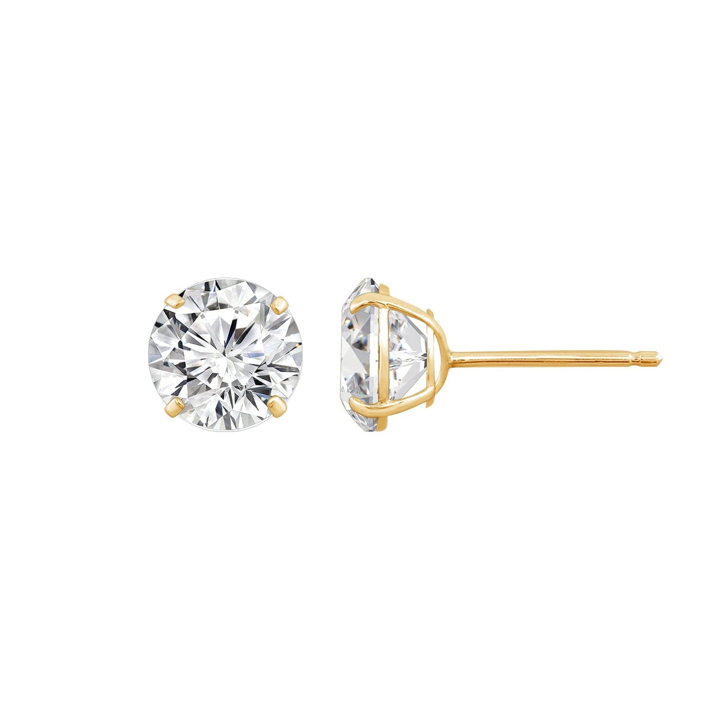 Choice Of Carat Solid Gold Round Cut Solitaire Earrings JEE13397