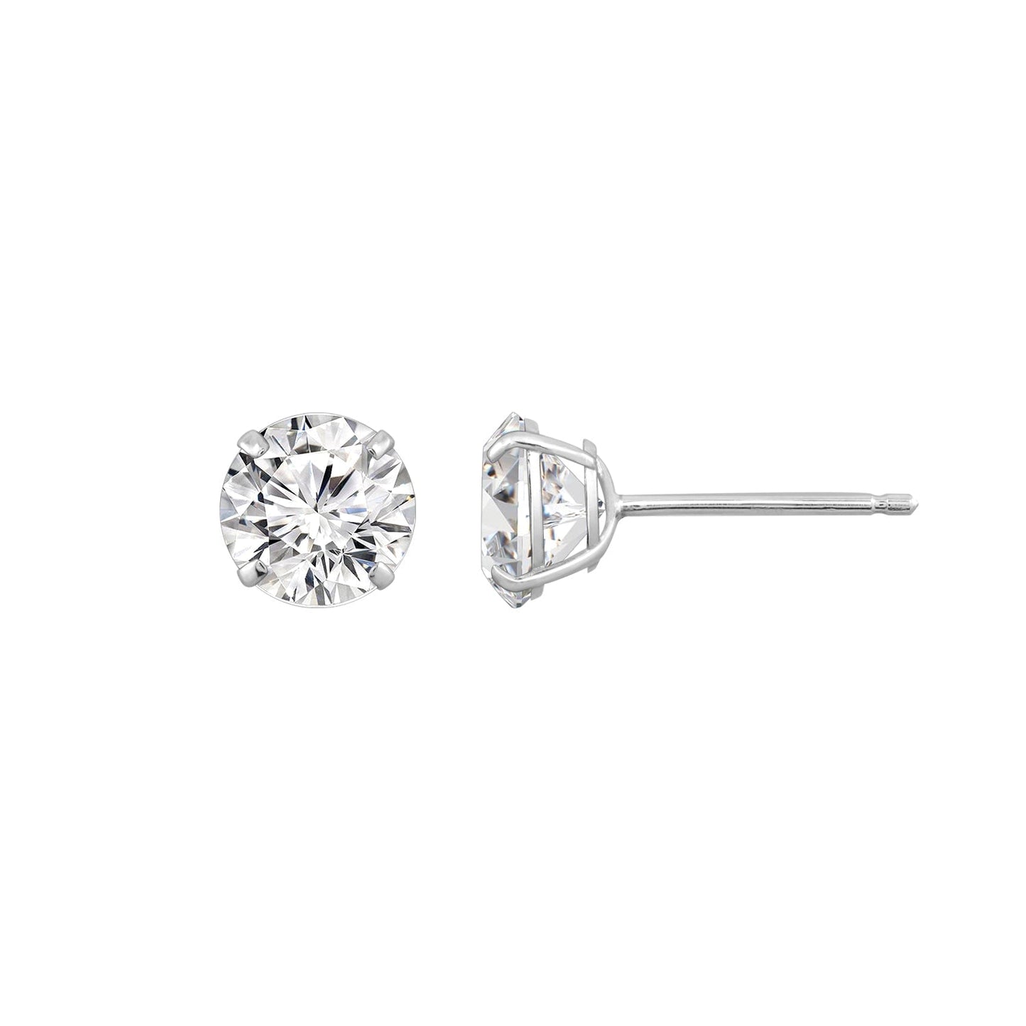 Choice Of Carat Solid Gold Round Cut Solitaire Earrings JEE13397