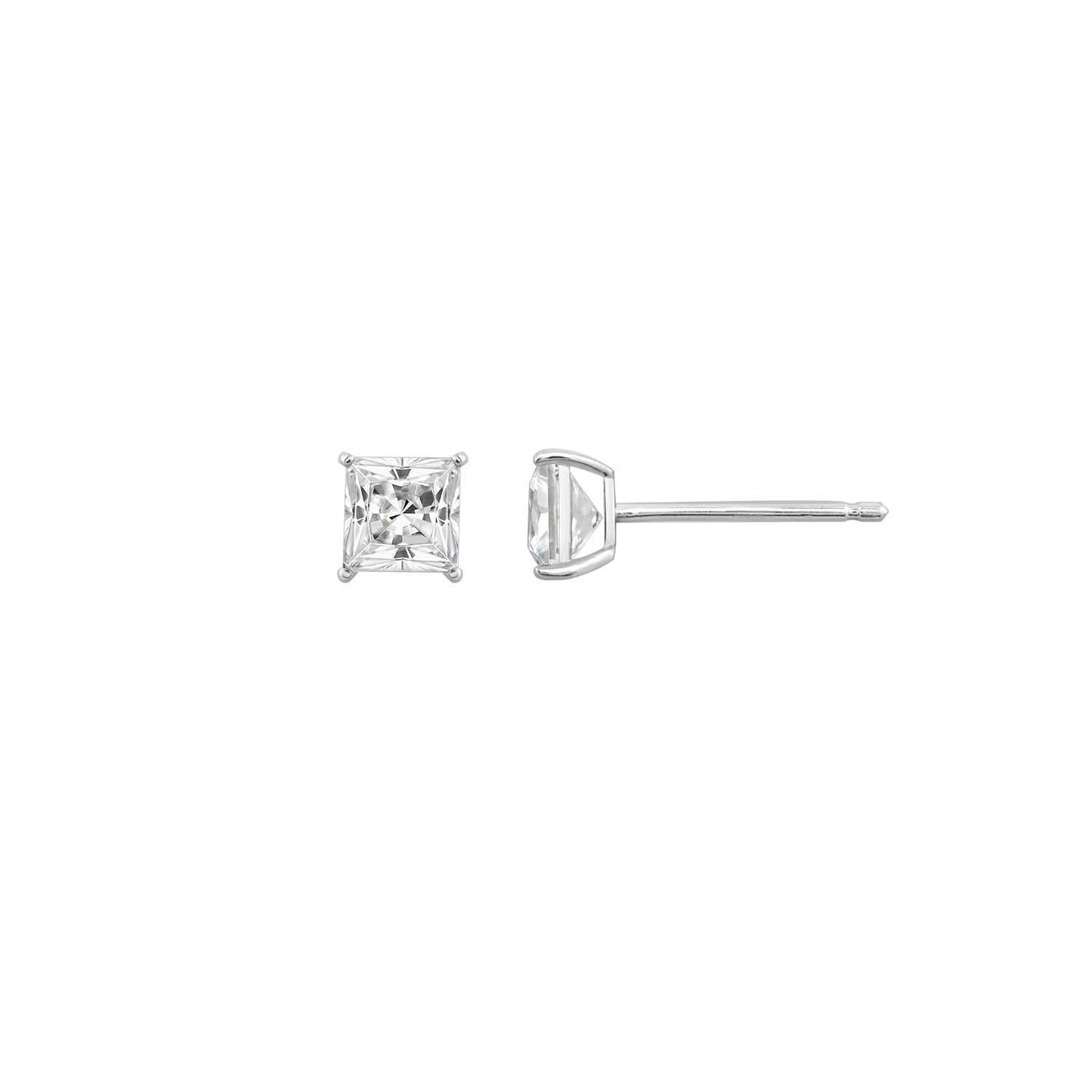 Choice Of Carat Solid Gold Princess Cut Solitaire Earrings JEE26918
