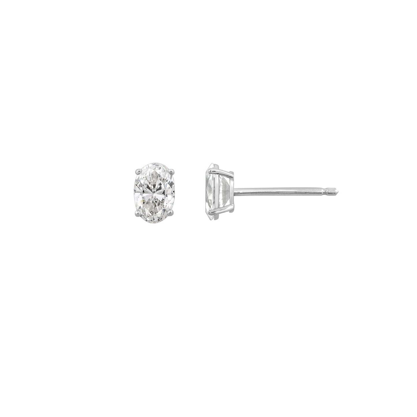 Choice Of Carat Solid Gold  Oval Cut Solitaire Earrings JEE26902