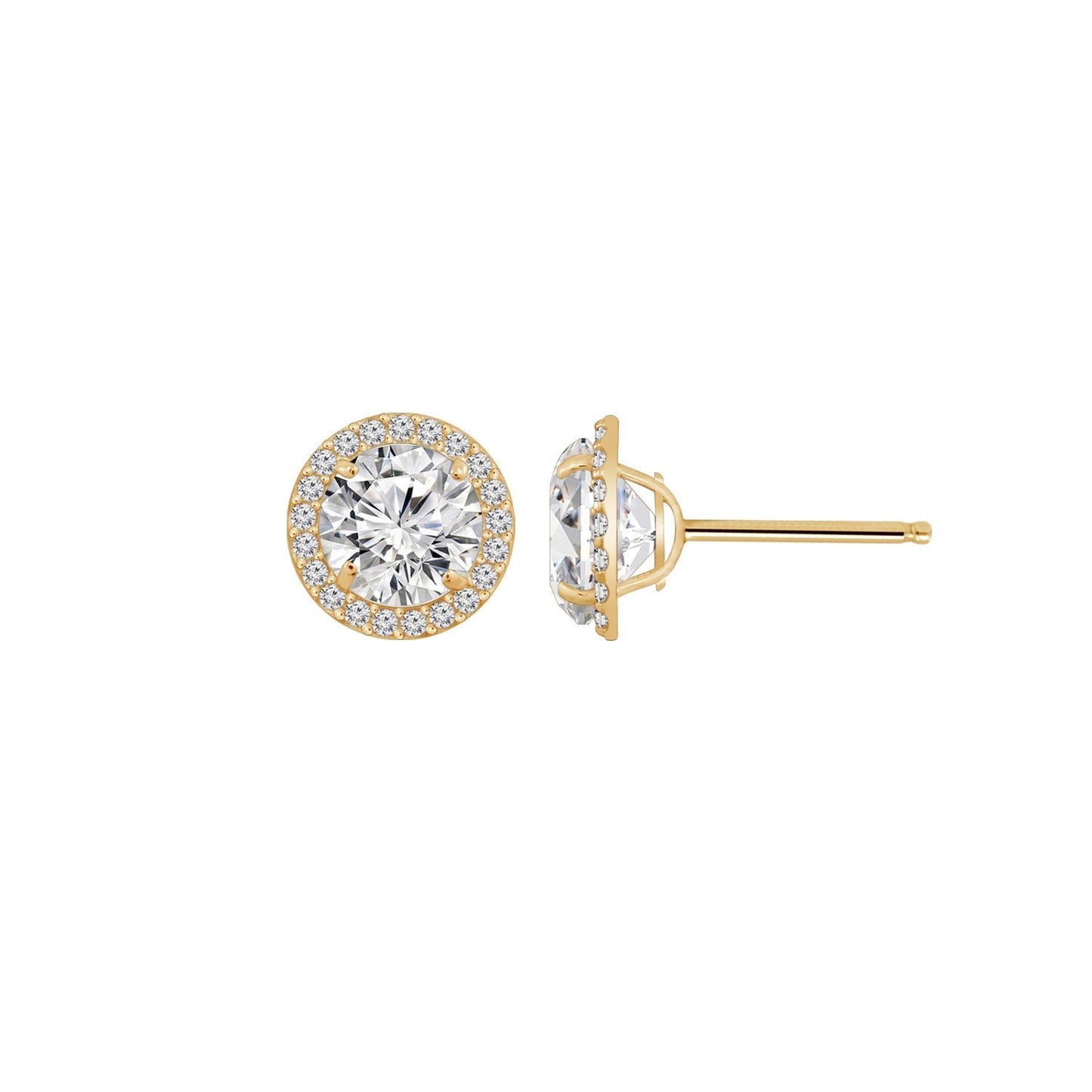 Choice Of Carat Solid Gold Halo Stud Earrings JEE27219