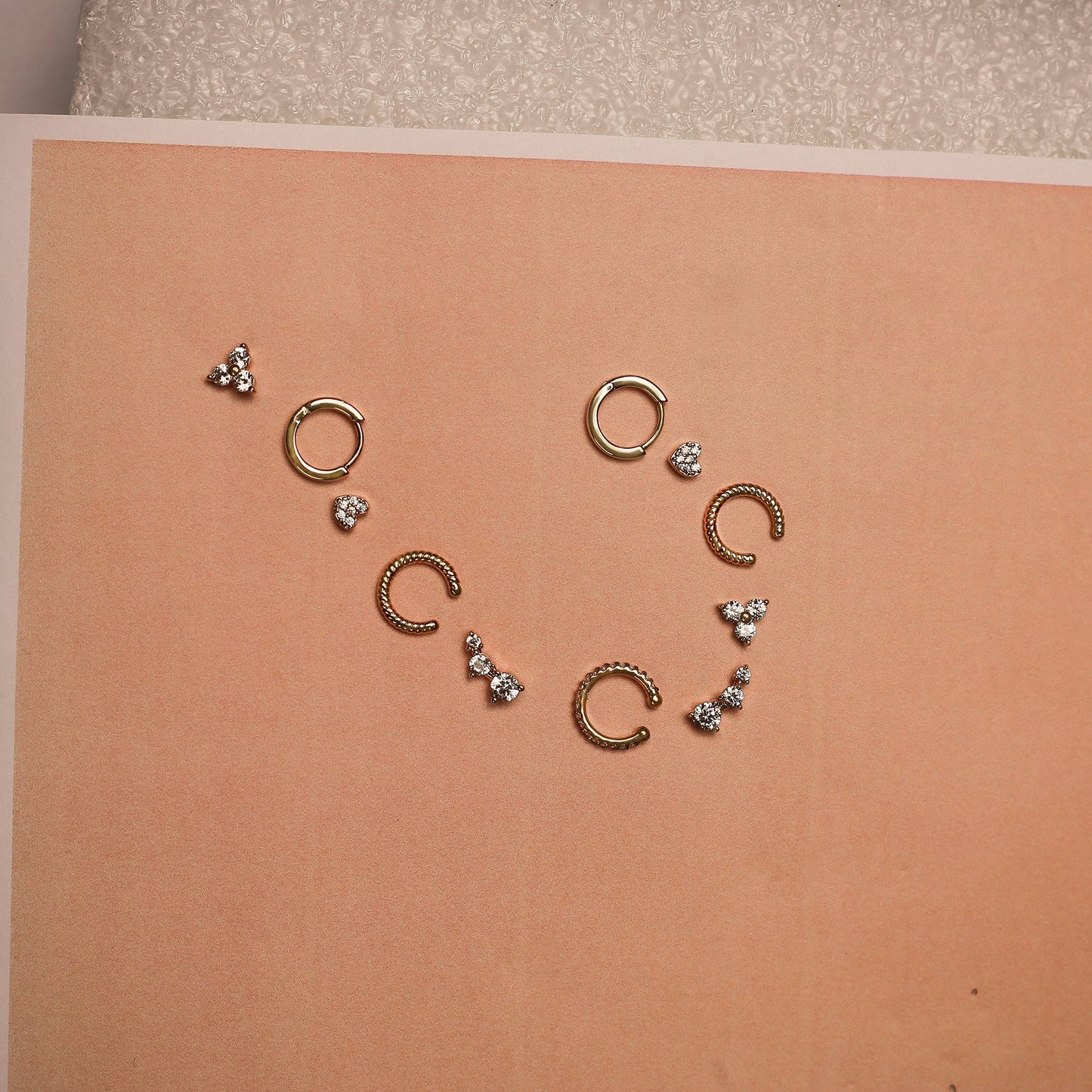 Pave Heart Tiny Stud Earrings JEE19568