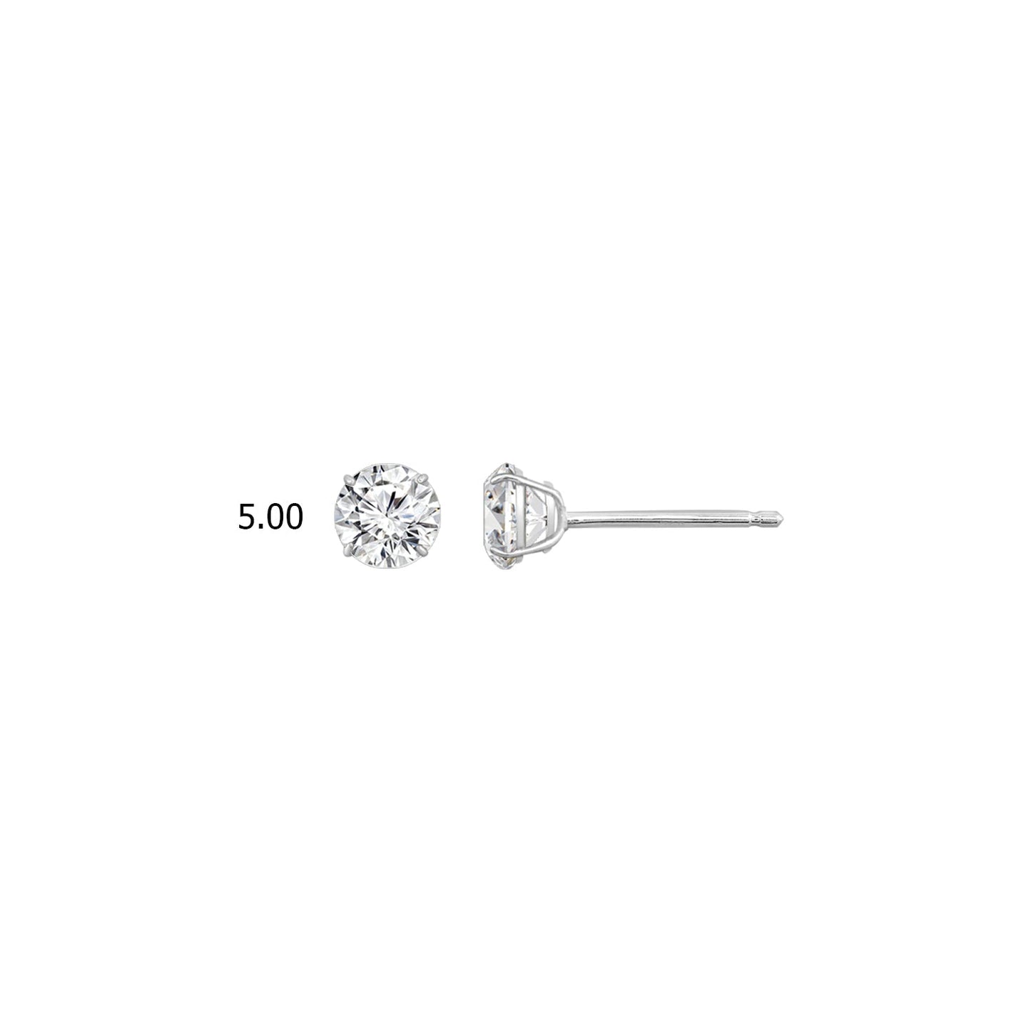 14K Solid Gold 1.00 cttw Round Solitaire Stud Earrings