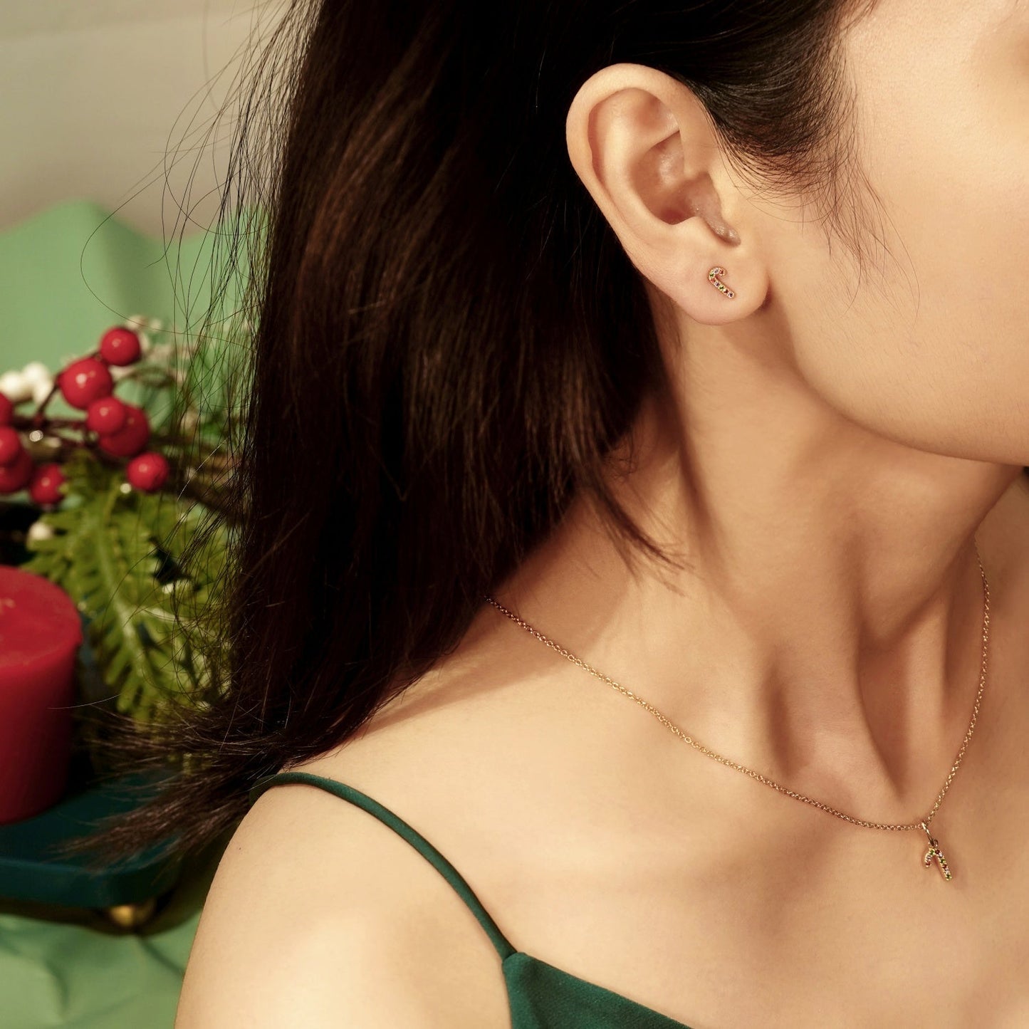 Candy Cane Christmas Stud Earrings JEE24640