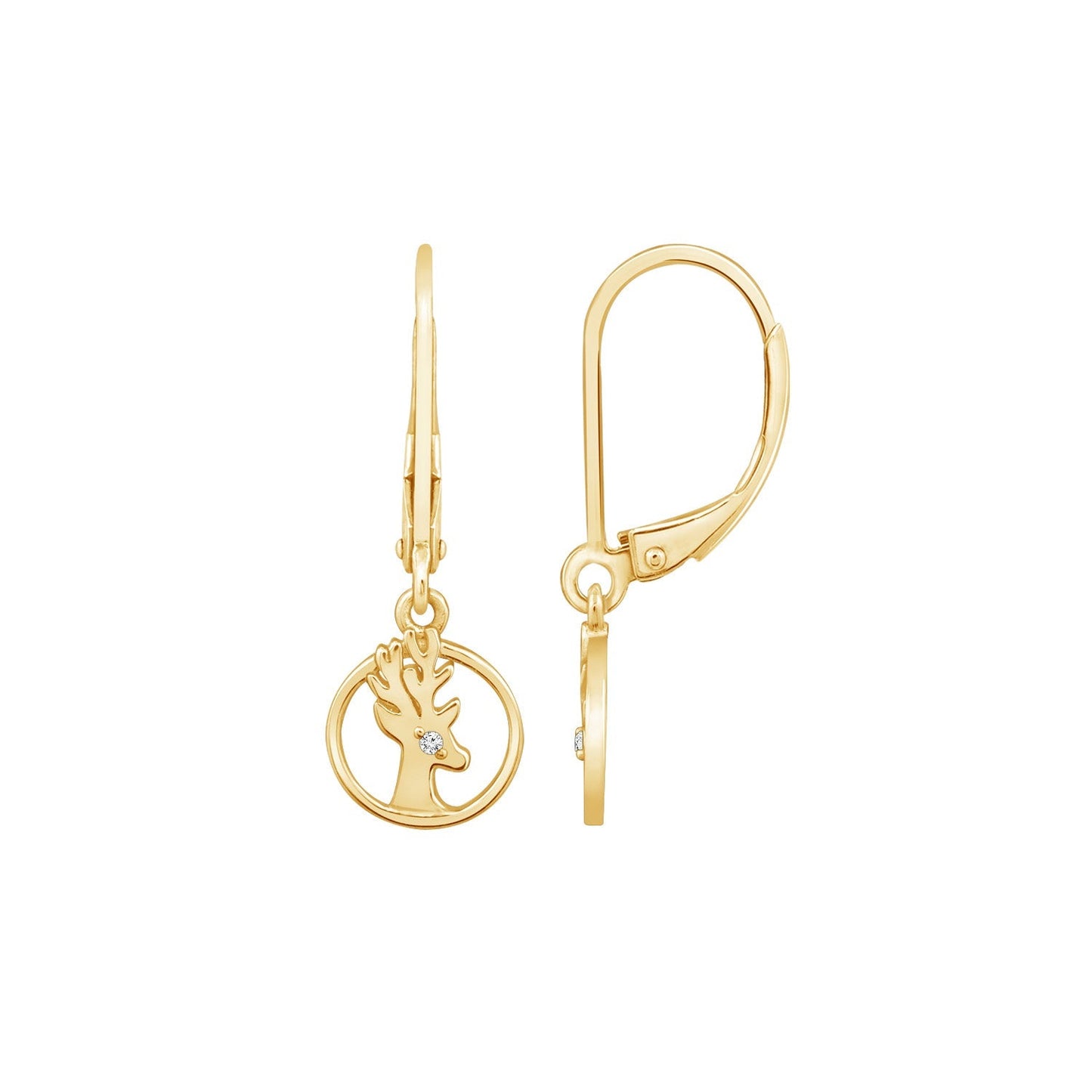 Christmas Reindeer Drop Leverback Earrings JEE24647