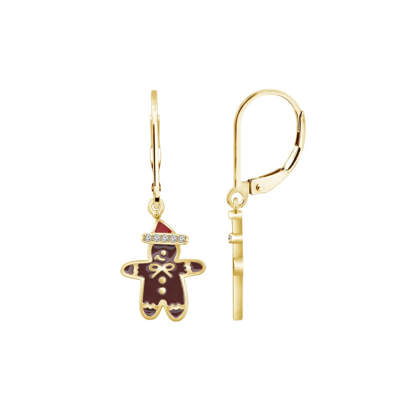Christmas Gingerbread Leverback Earring JEE24655