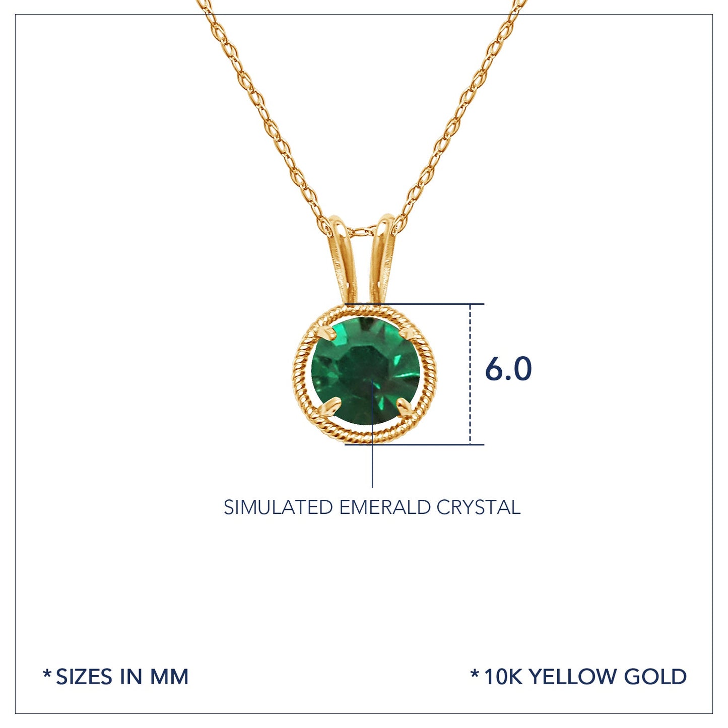 10k gold filled chain Birthstone Pendant Necklace