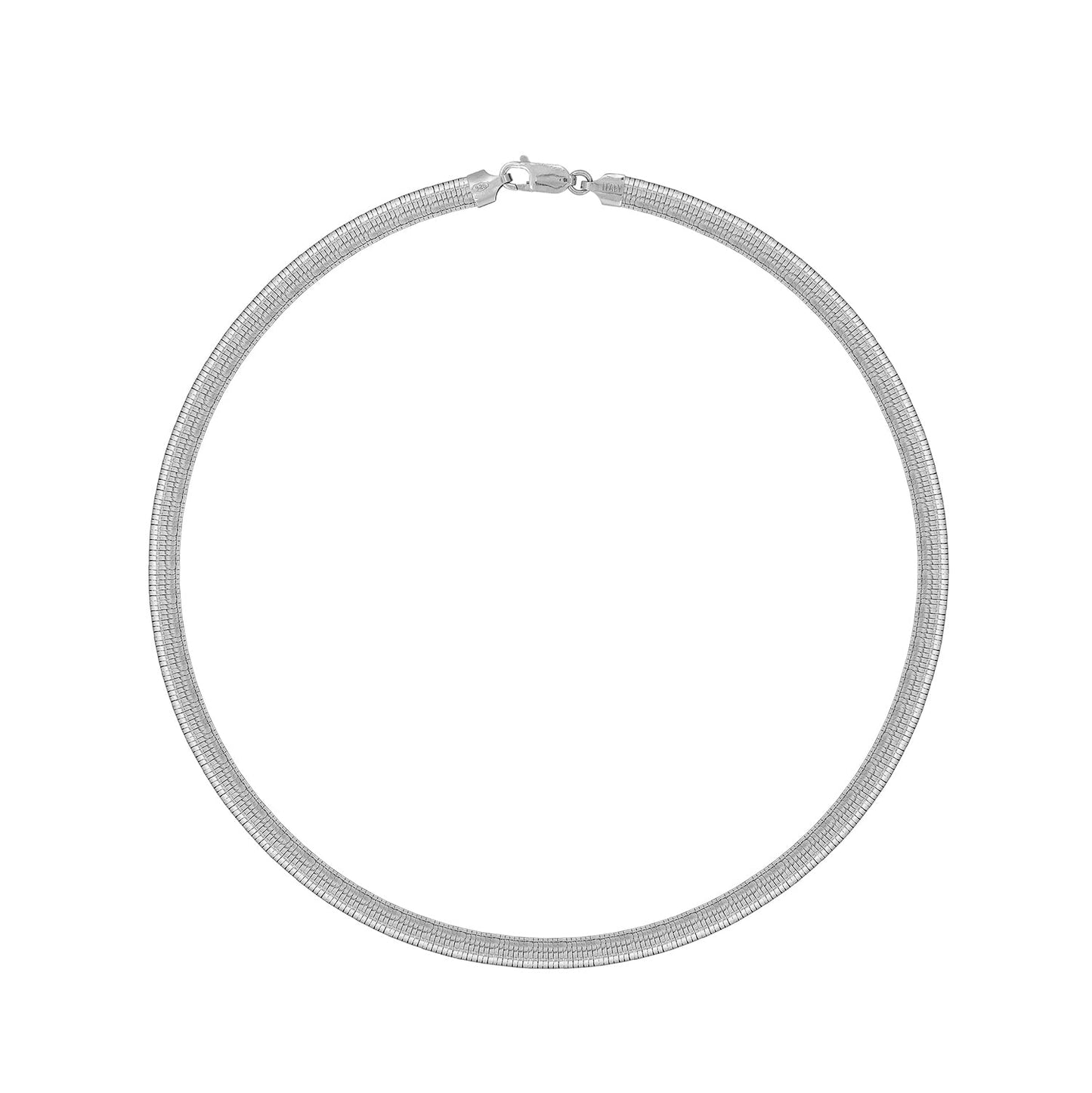 6mm Reversible Domed Avvollo Omega Necklace, 18"