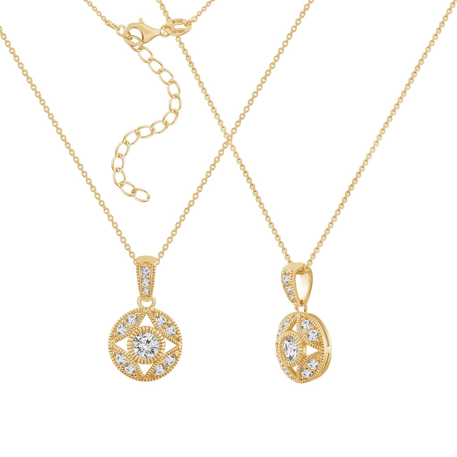 Hollow Antique Pendant Necklace_4