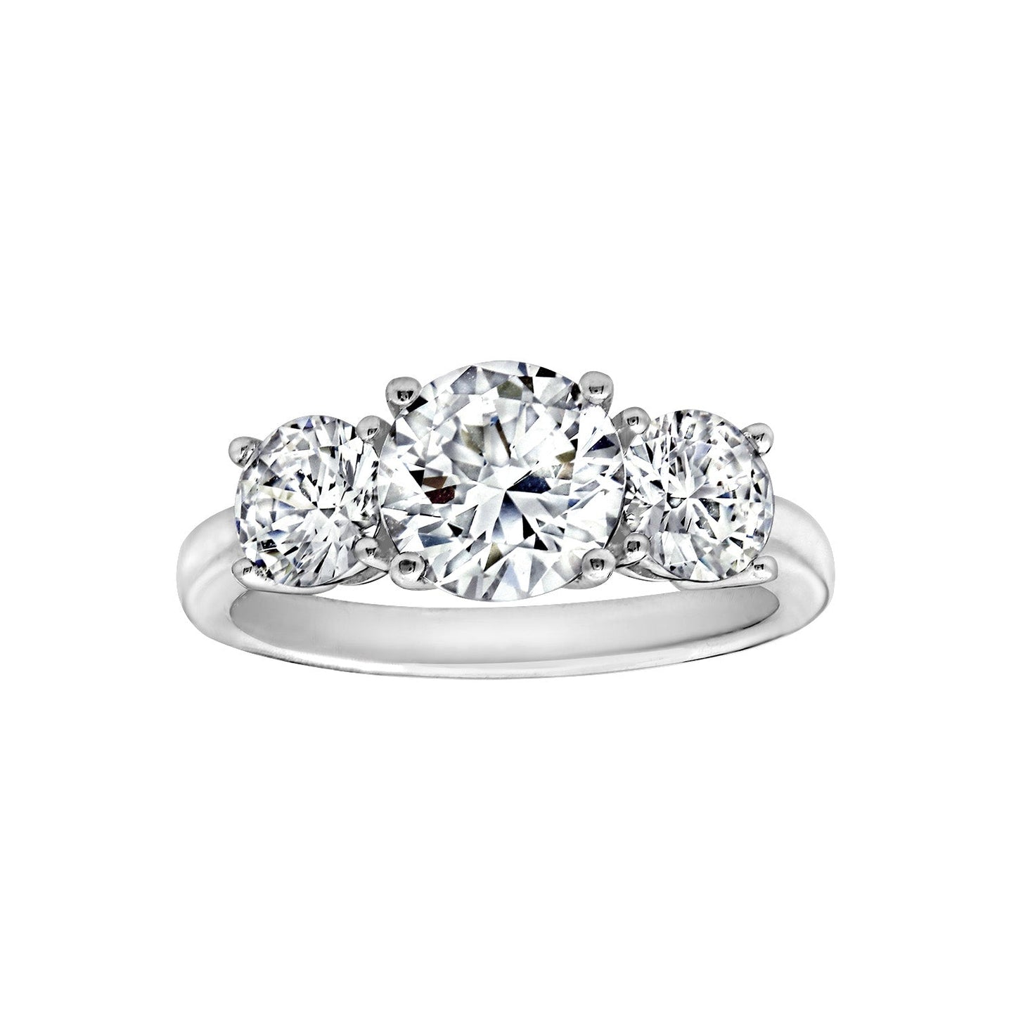 3 ctwt Round Cut 3 Stone Ring