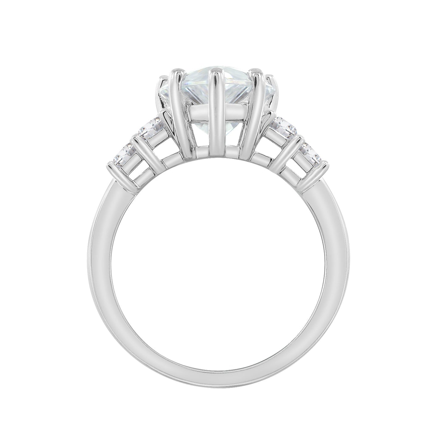 Vertical Baguette Accented Solitaire Ring JER25646
