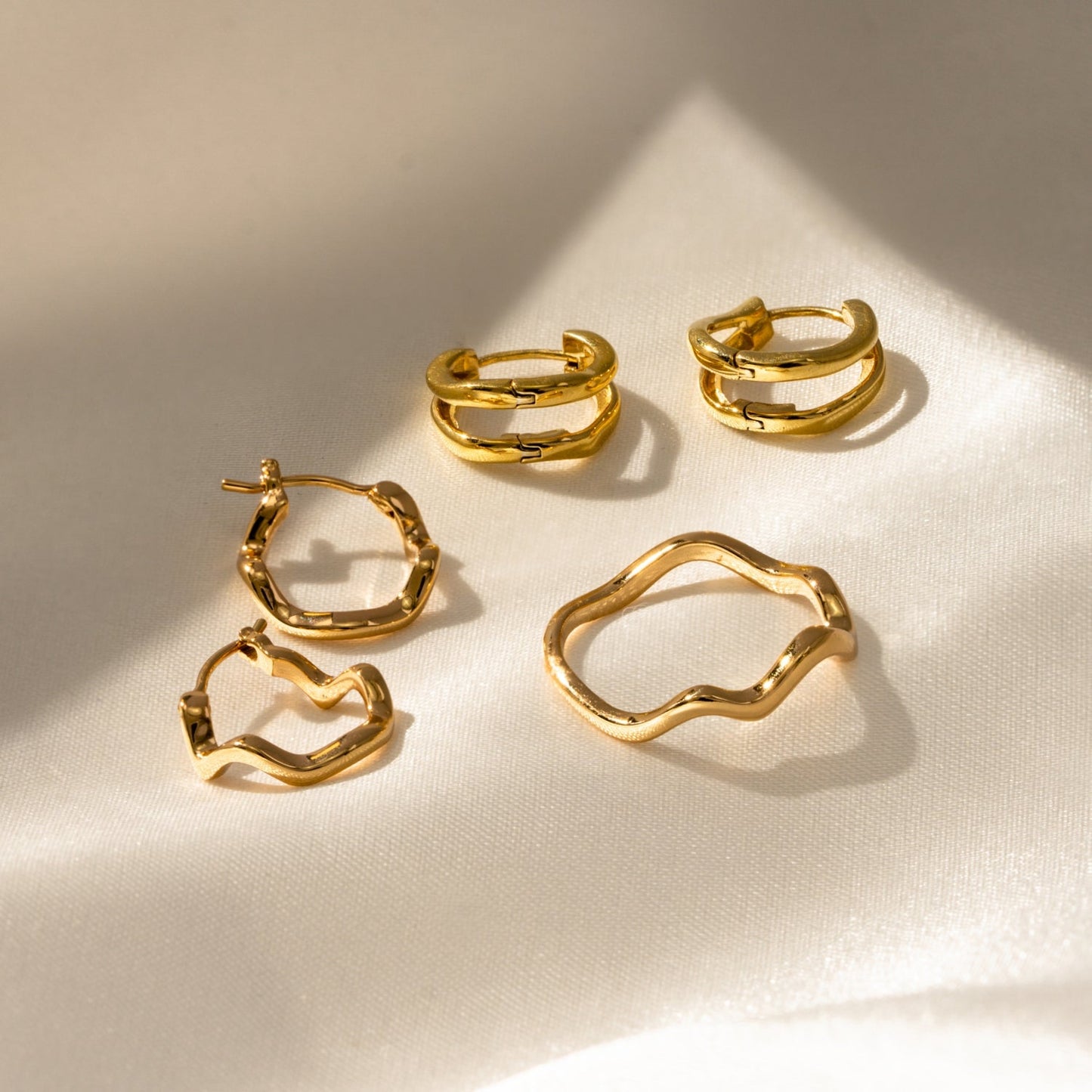 Organic Wave Hoop Earrings
