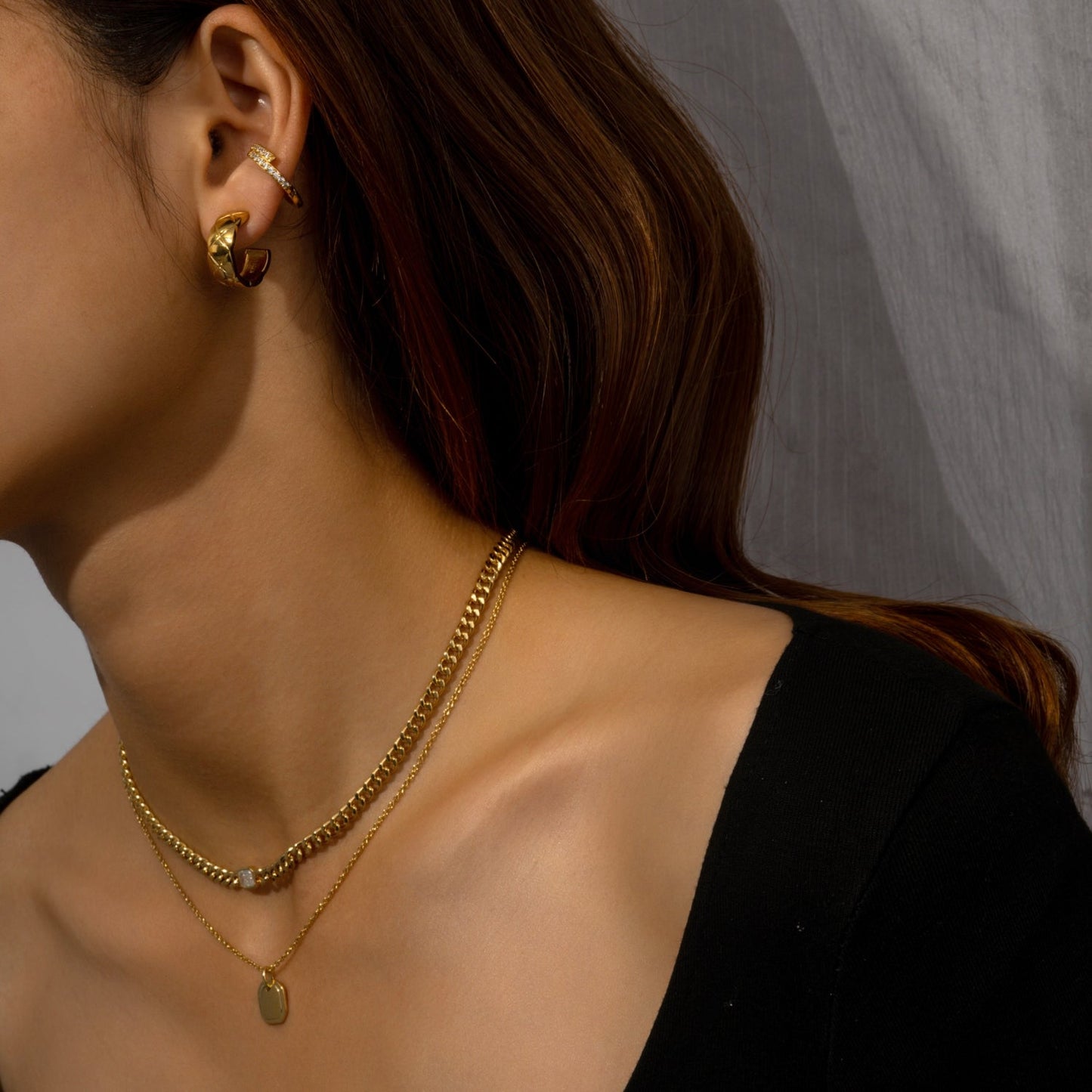 Twin Pavé Mini Hoop Earrings
