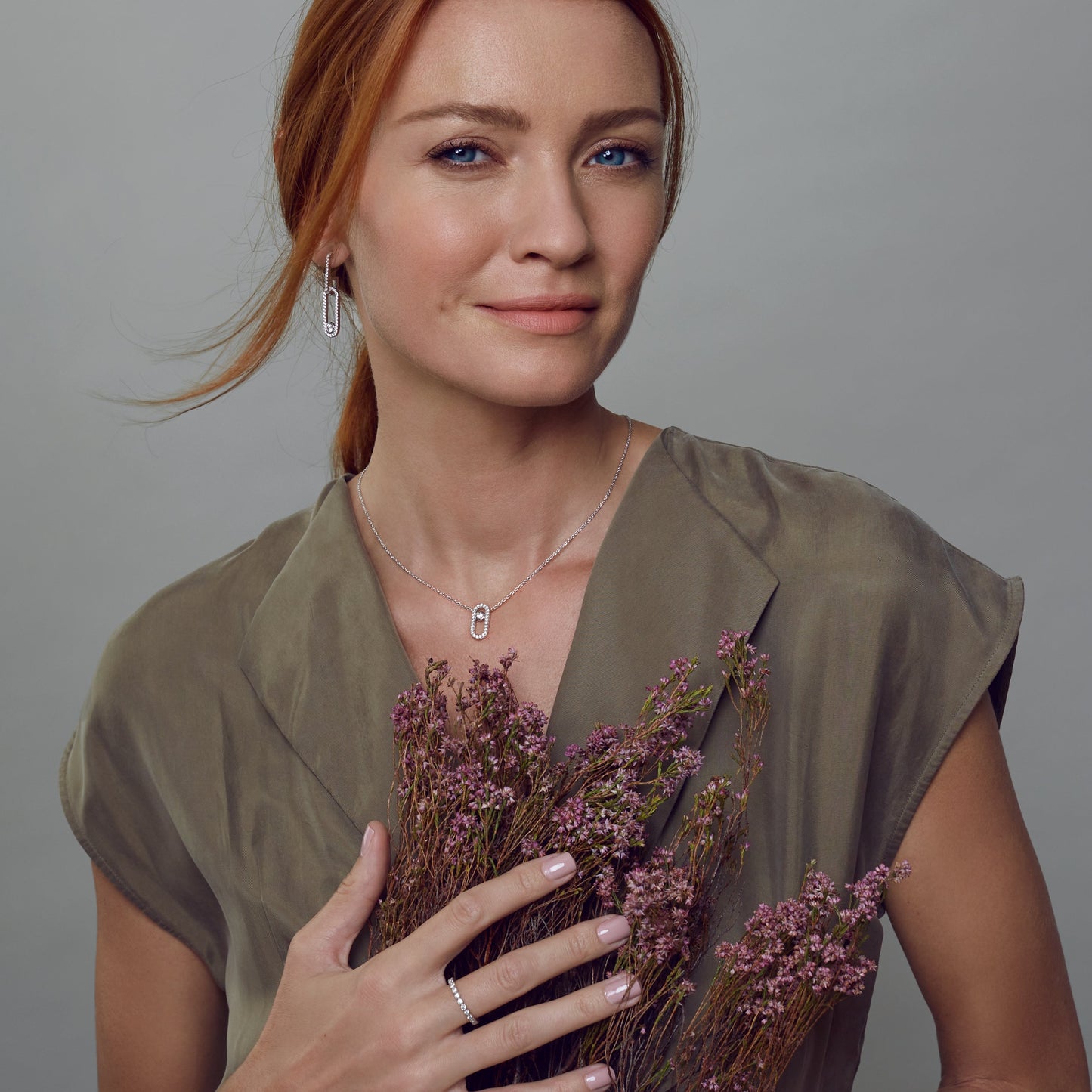 Pave Clip Pendant Necklace