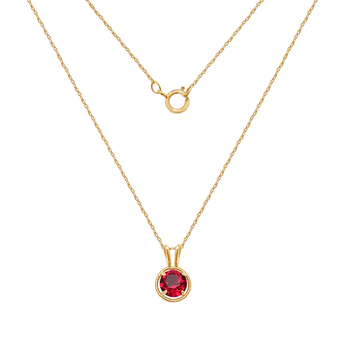Birthstone Pendant Necklace, 18"
