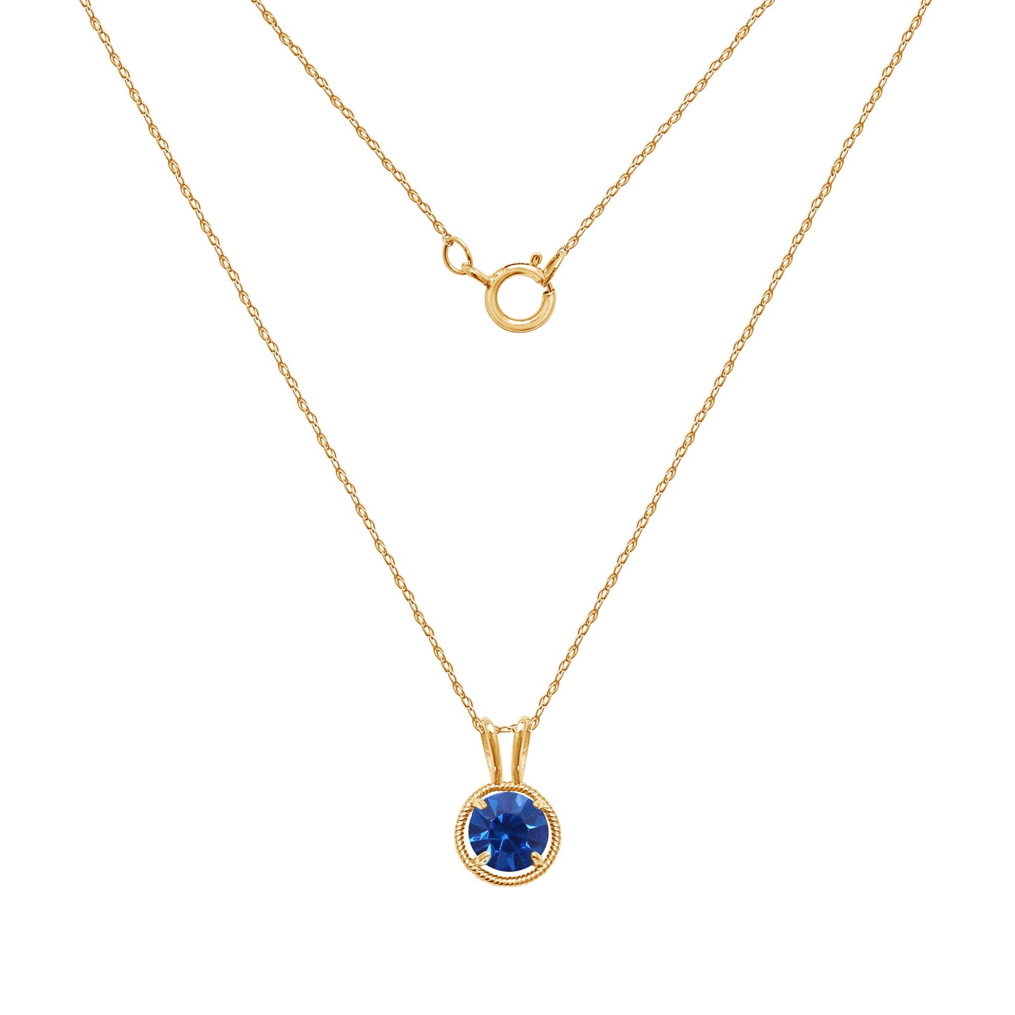 Birthstone Pendant Necklace, 18"
