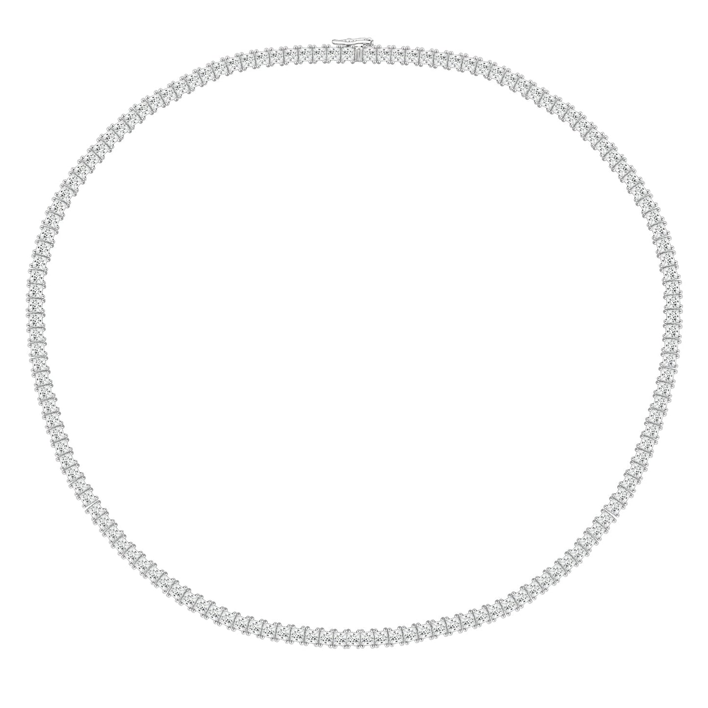 Choice Of 3mm 4mm 5mm Princess Tennis Necklace, Silver JEN26130