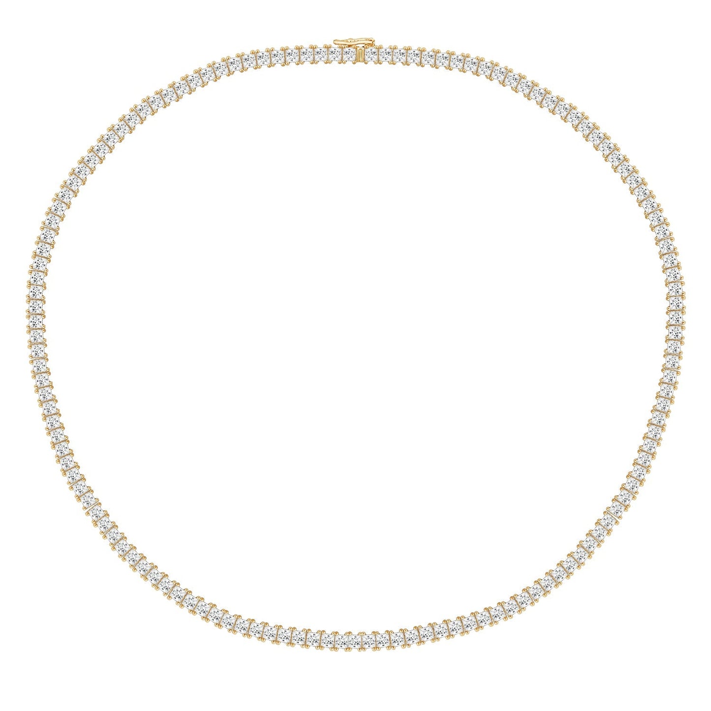 Choice Of 3mm 4mm 5mm Princess Tennis Necklace, Brass JEN26130