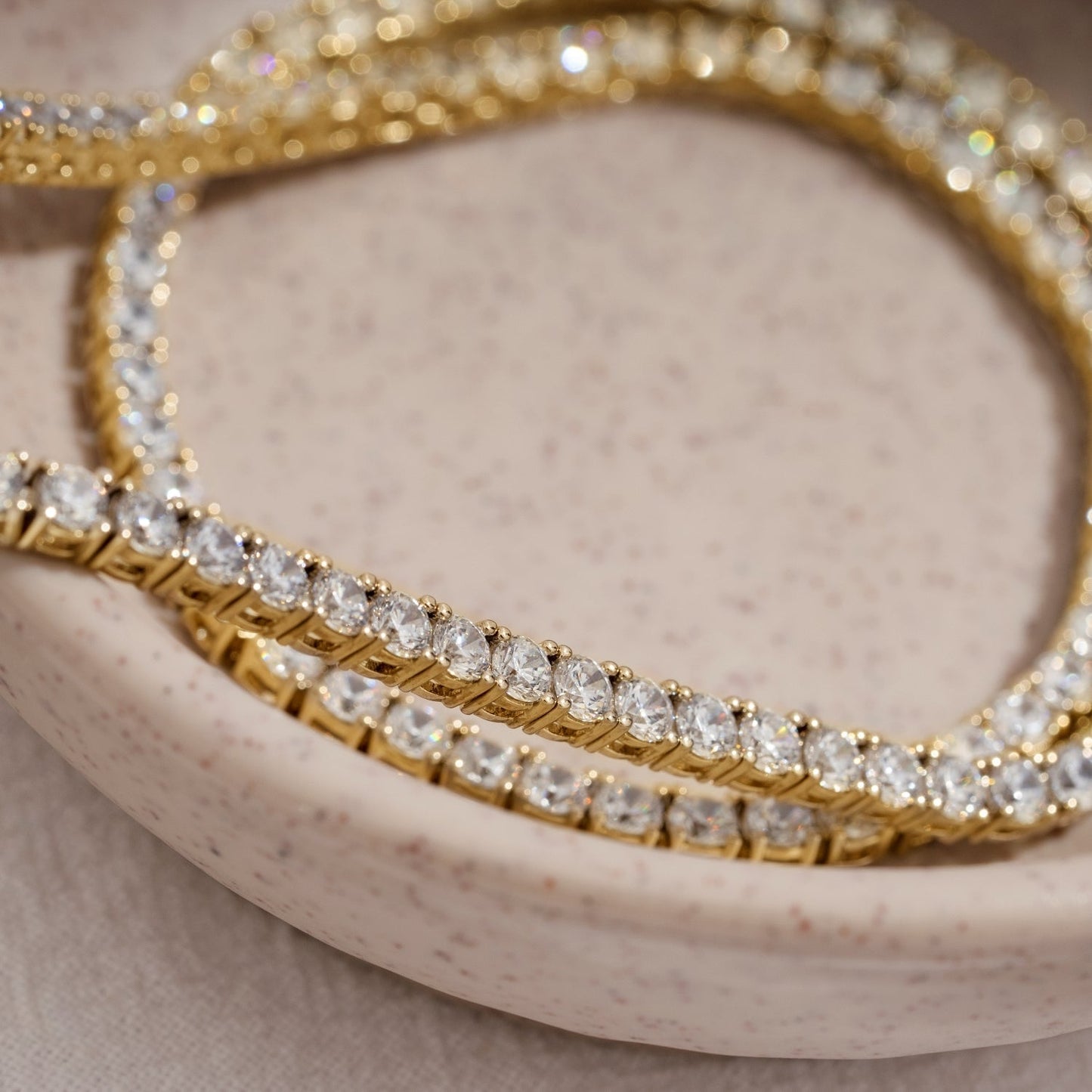 Choice Of 3mm 4mm 5mm Round Tennis Necklace, Brass JEN27295