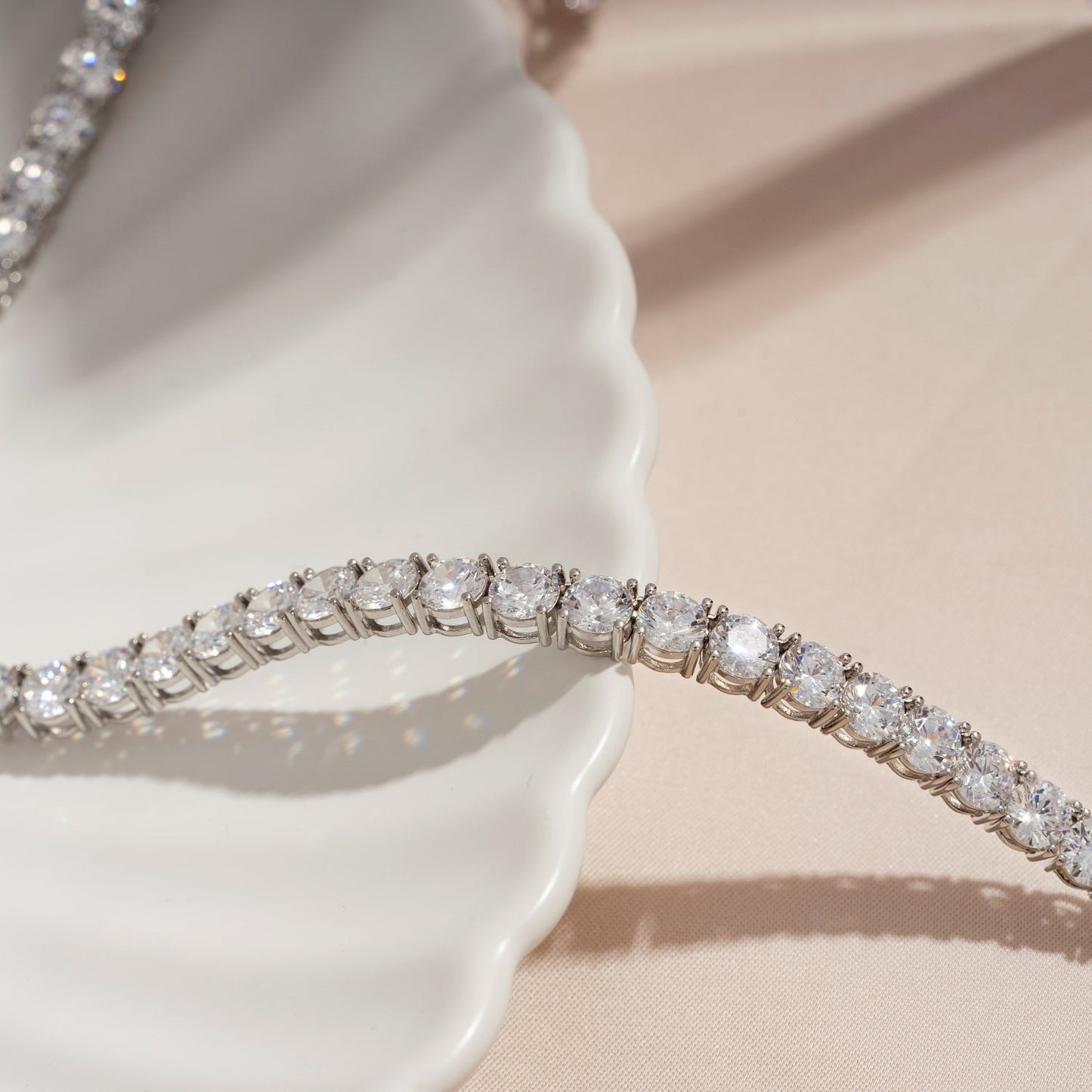 Choice Of 3mm 4mm 5mm Round Tennis Necklace, Brass JEN27295