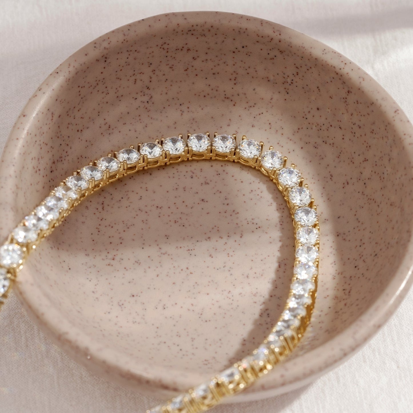 Choice Of 3mm 4mm 5mm Round Tennis Necklace, Brass JEN27295