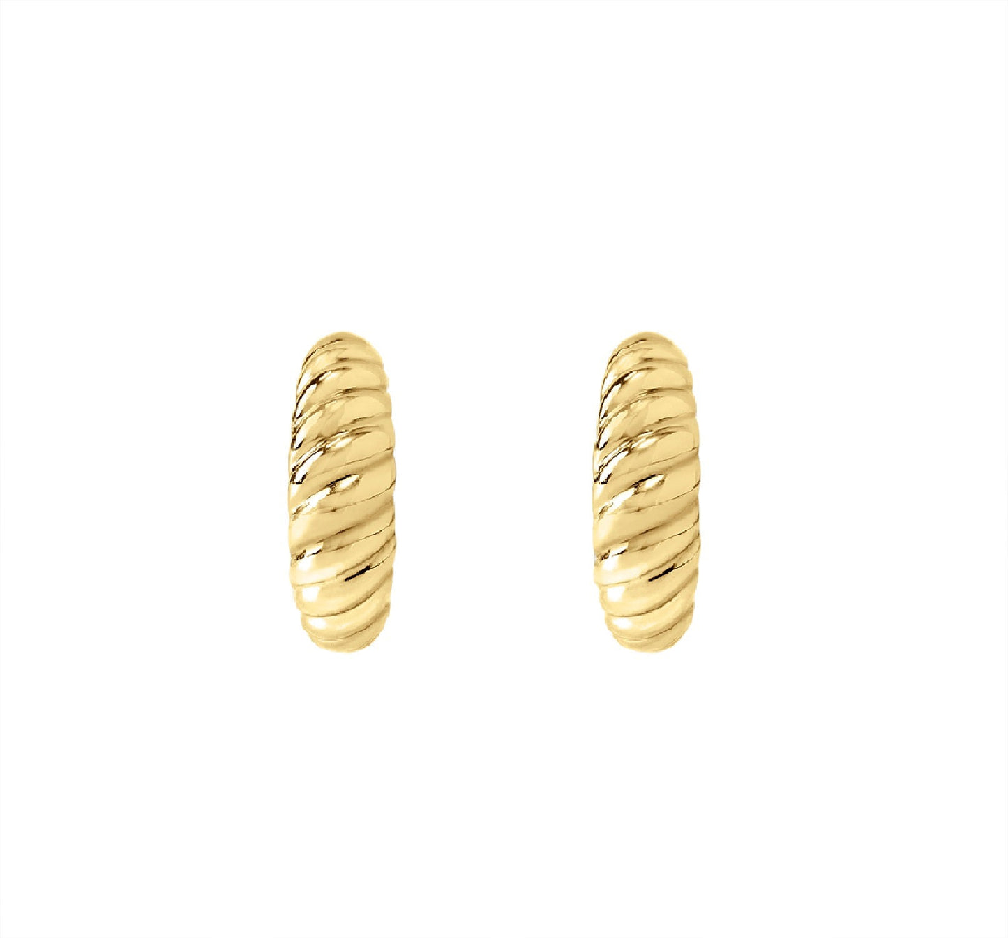 Croissant Twisted Open Hoop Earrings ONGE1678