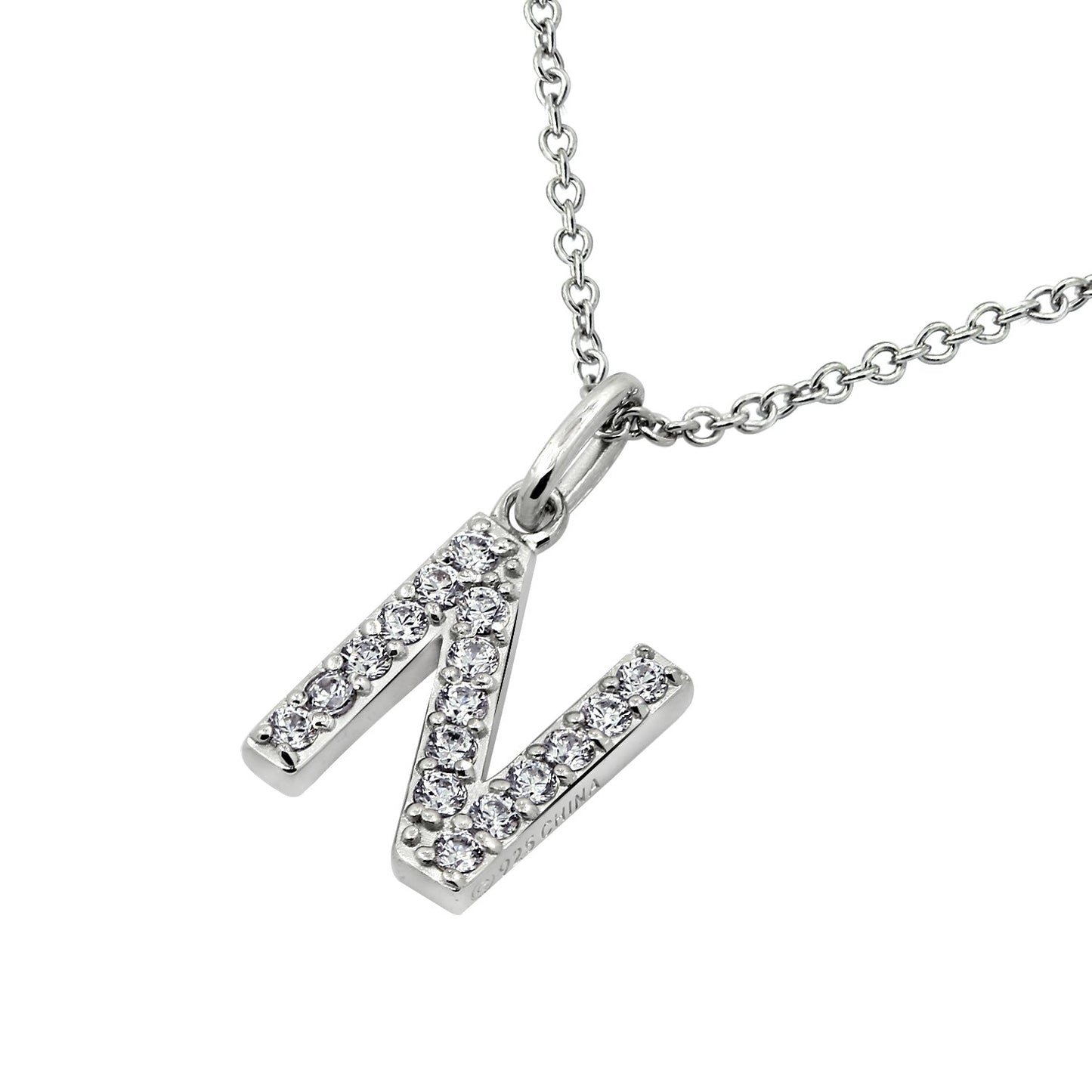 Pave Initial Pendant Necklace