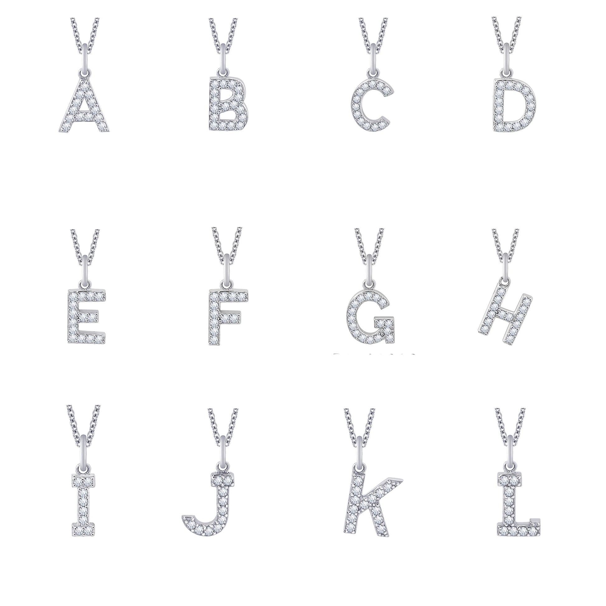 Pave Initial Pendant Necklace