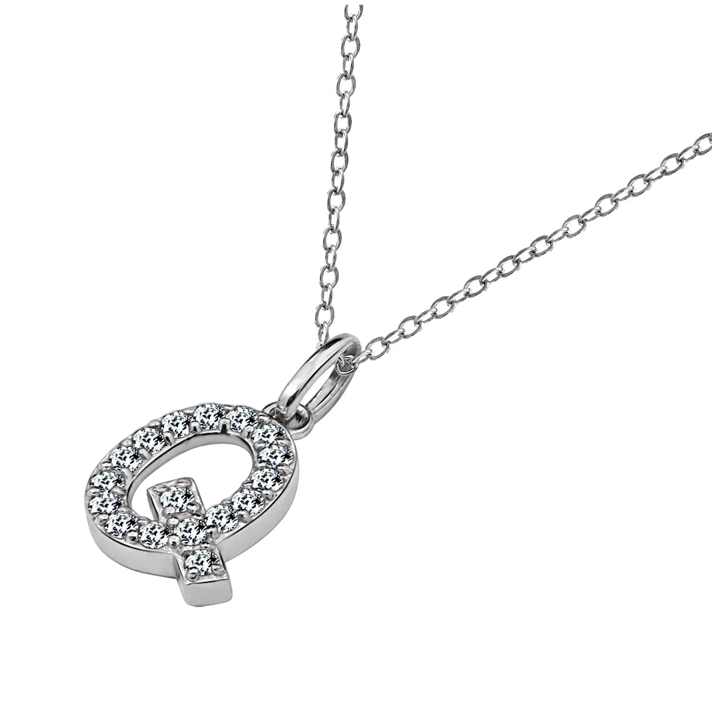 Pave Initial Pendant Necklace