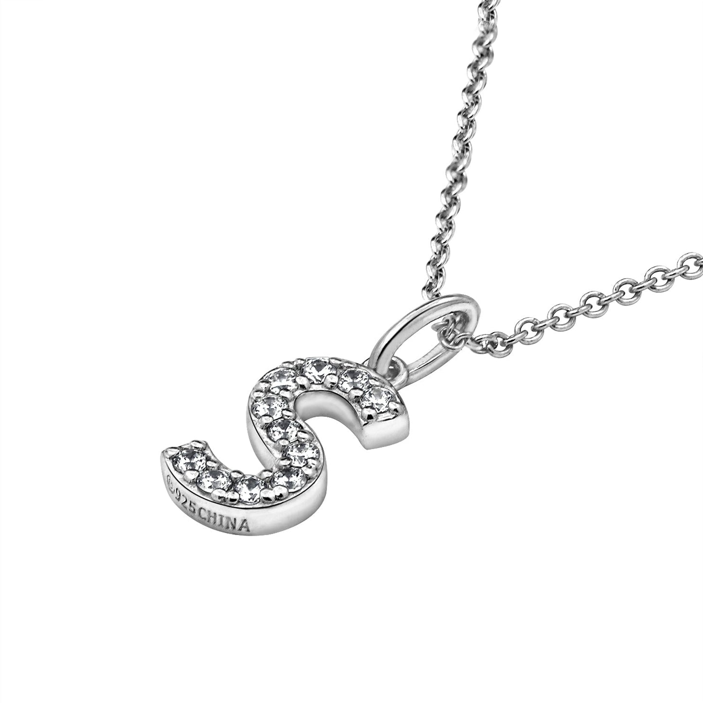 Pave Initial Pendant Necklace