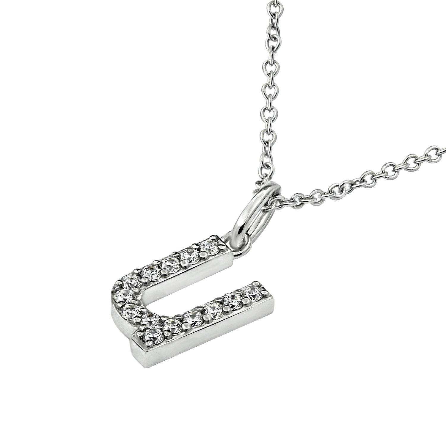 Pave Initial Pendant Necklace