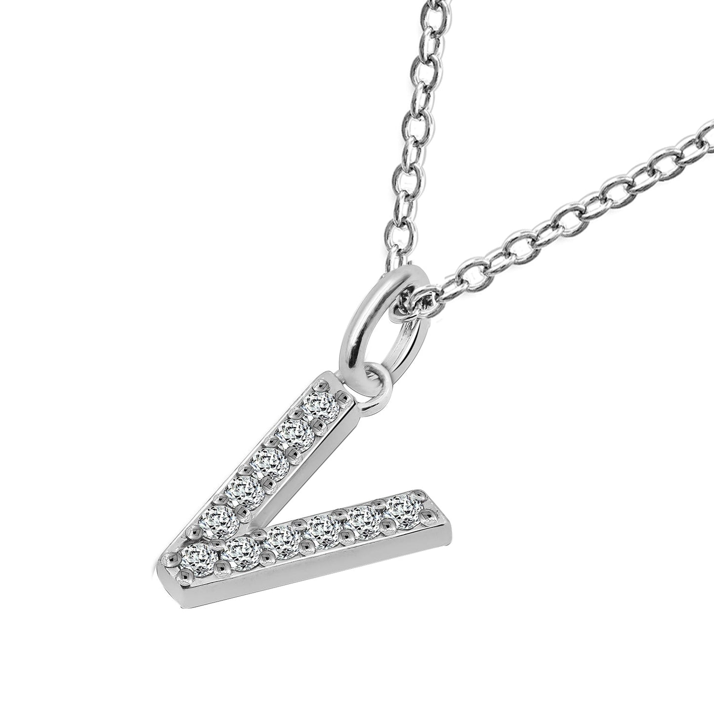 Pave Initial Pendant Necklace