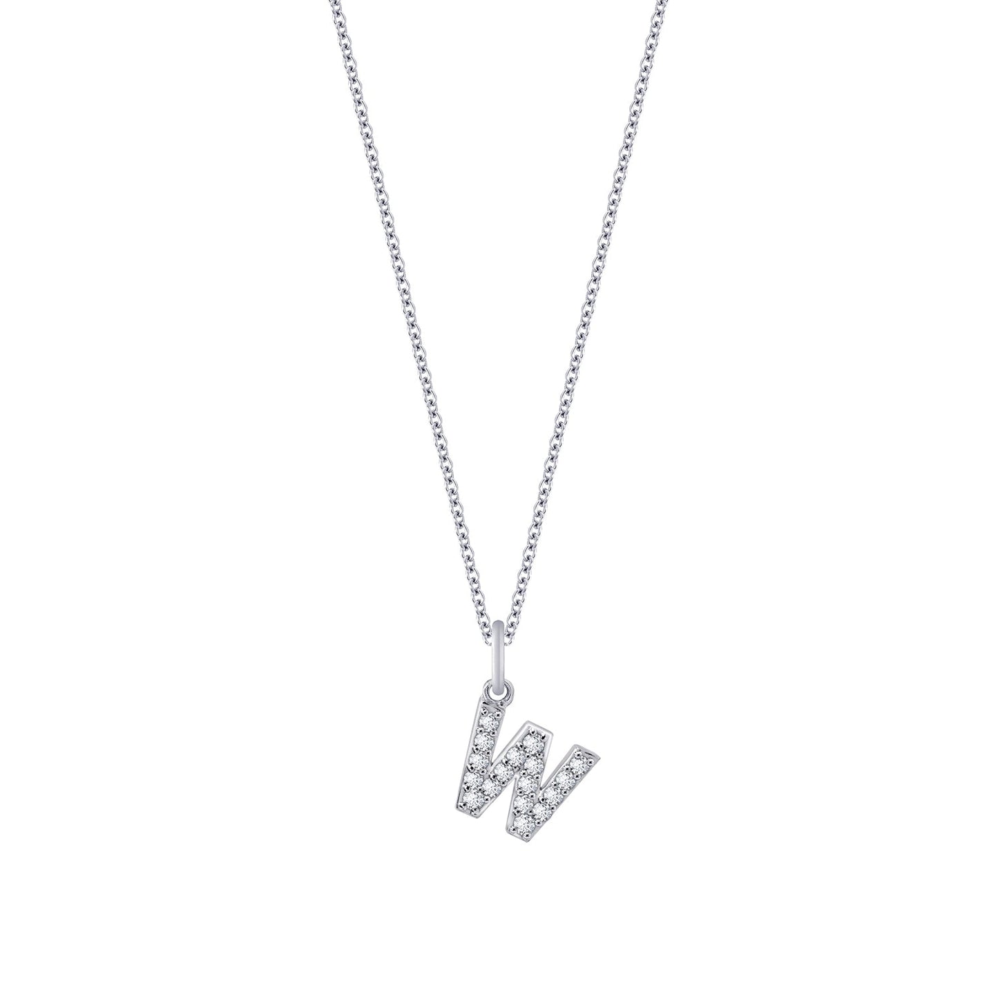 Pave Initial Pendant Necklace, 18" + 2" Extender