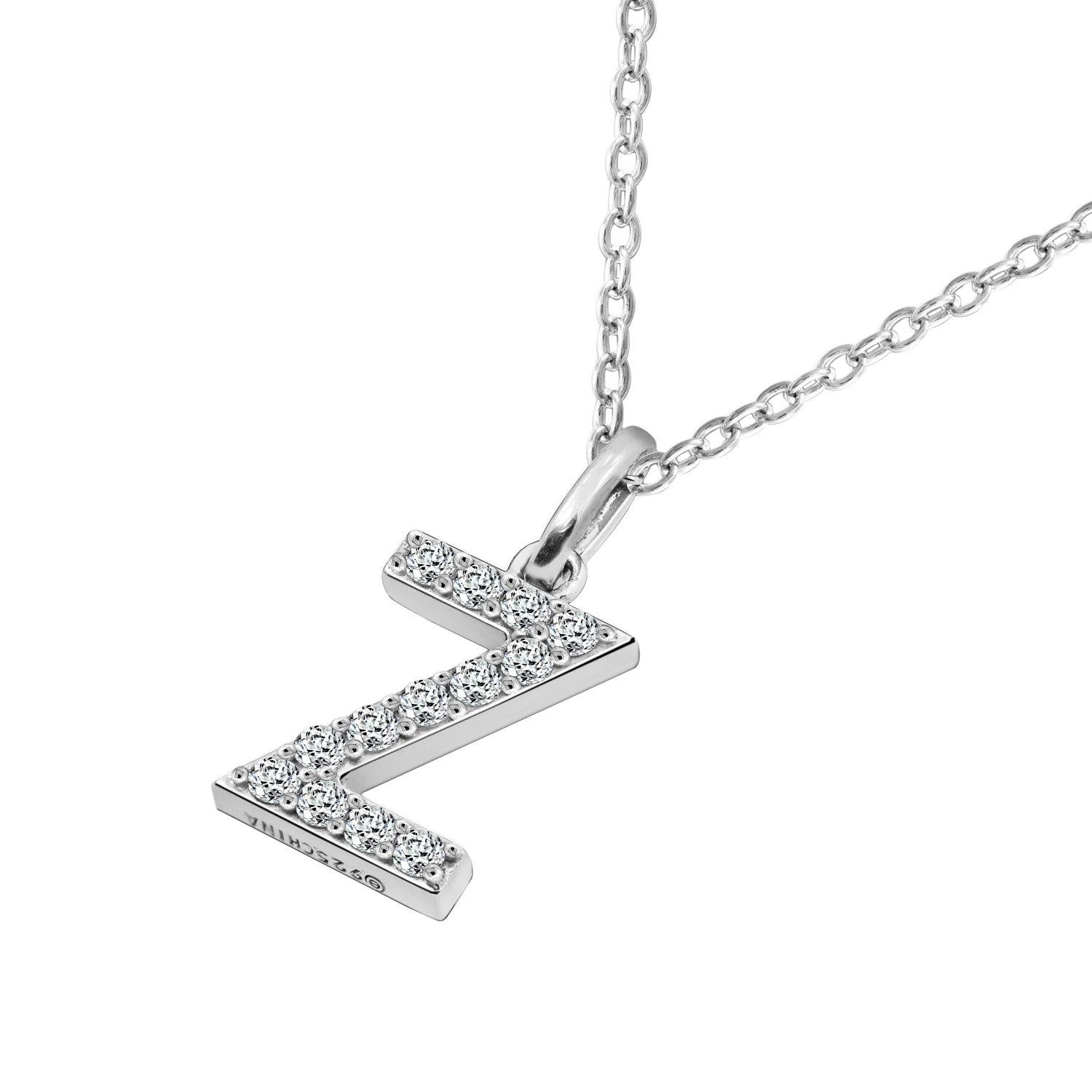 Pave Initial Pendant Necklace
