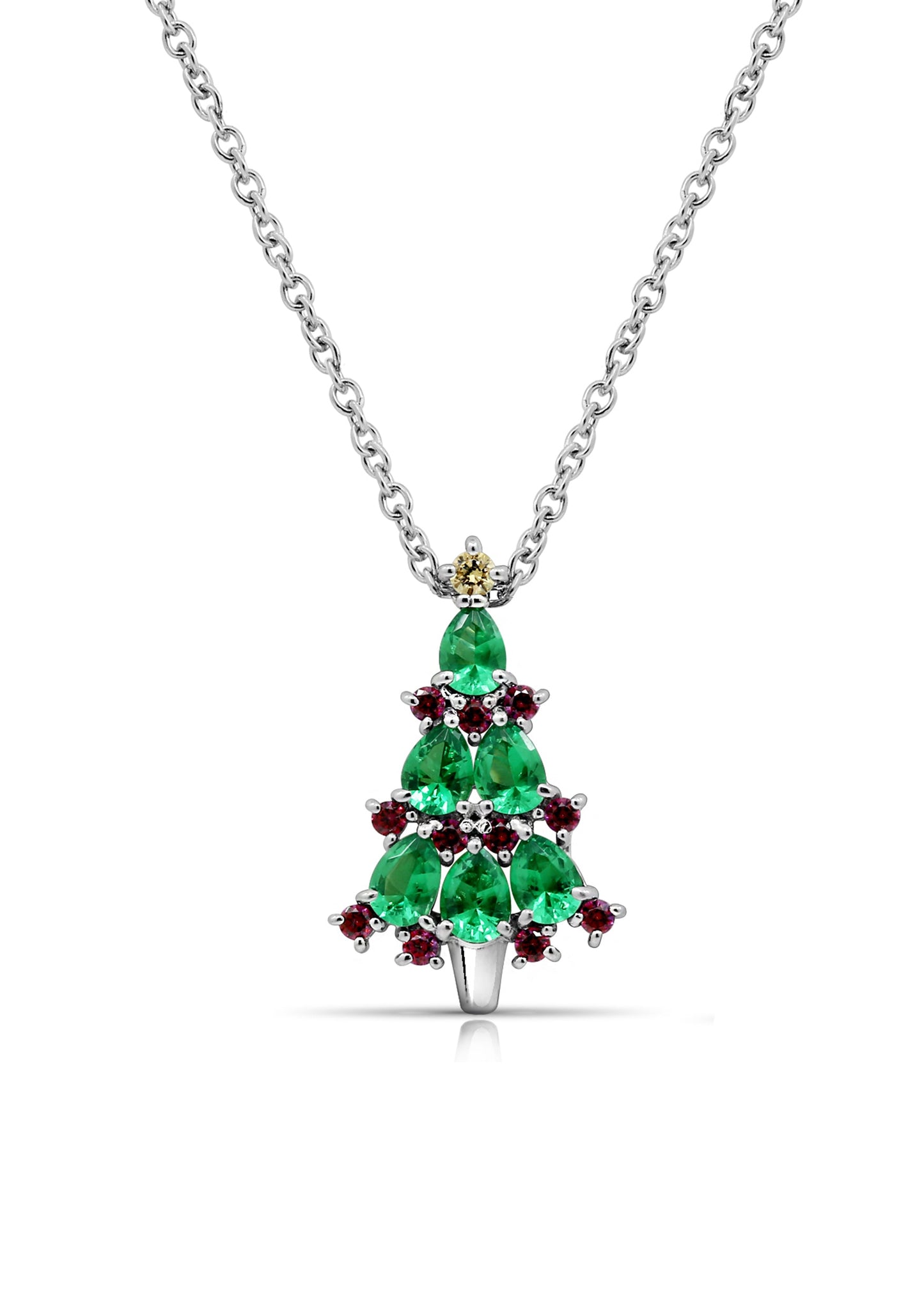 Christmas Tree Pendant & Solitaire Earrings Set JES23210