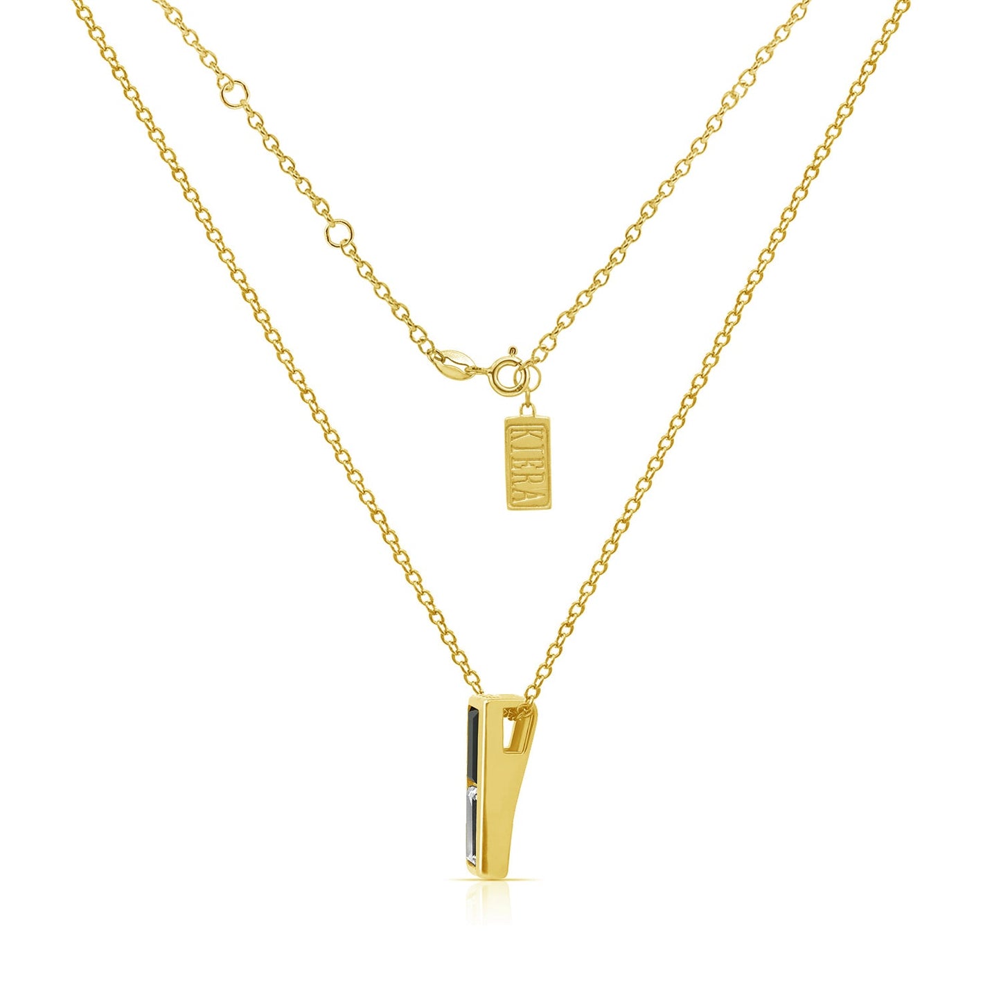 Black and White Baguette Pendant Necklace