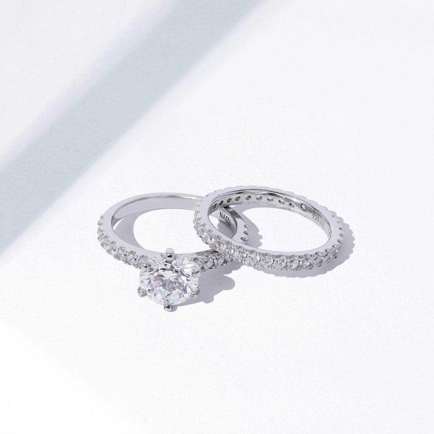 Eternity Round Cut Wedding Ring Set